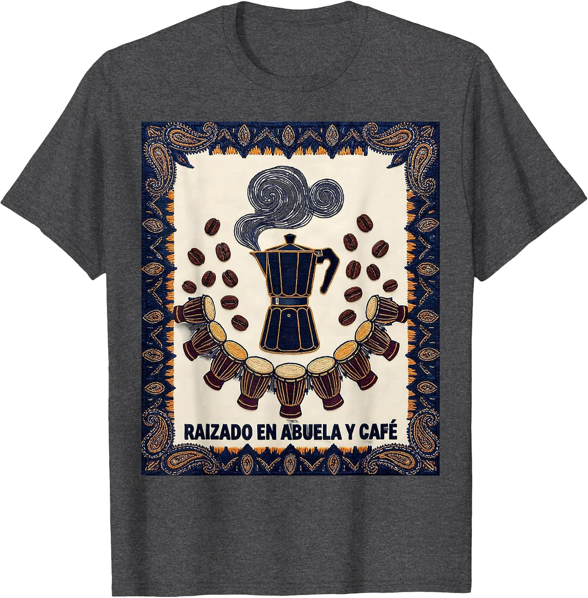 Raizado en Abuela y Café Tapestry Heritage Pride T-Shirt - Dark Heather Grey