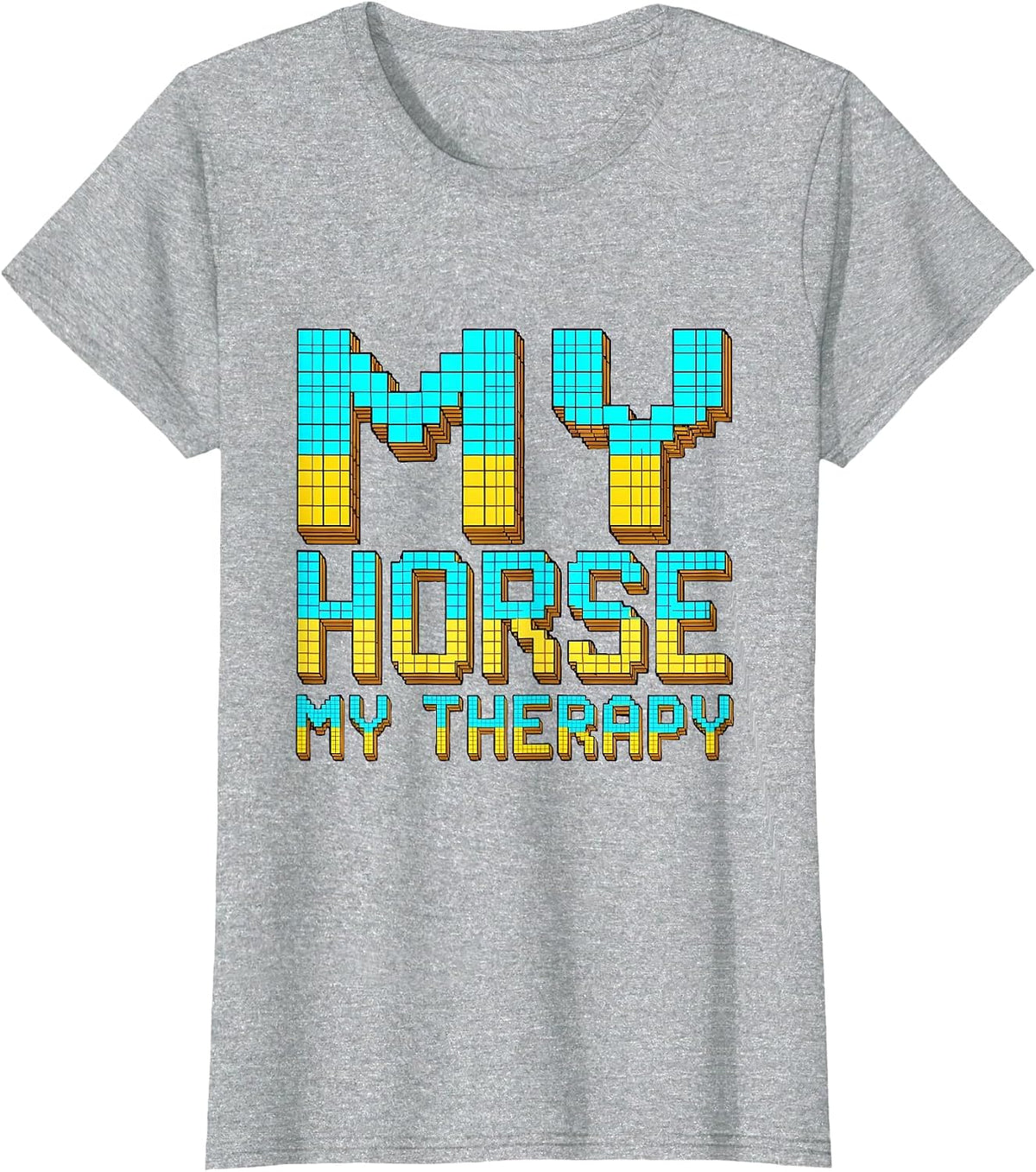 My Horse My Therapy Equestrian Design T-Shirt - Heather Grey