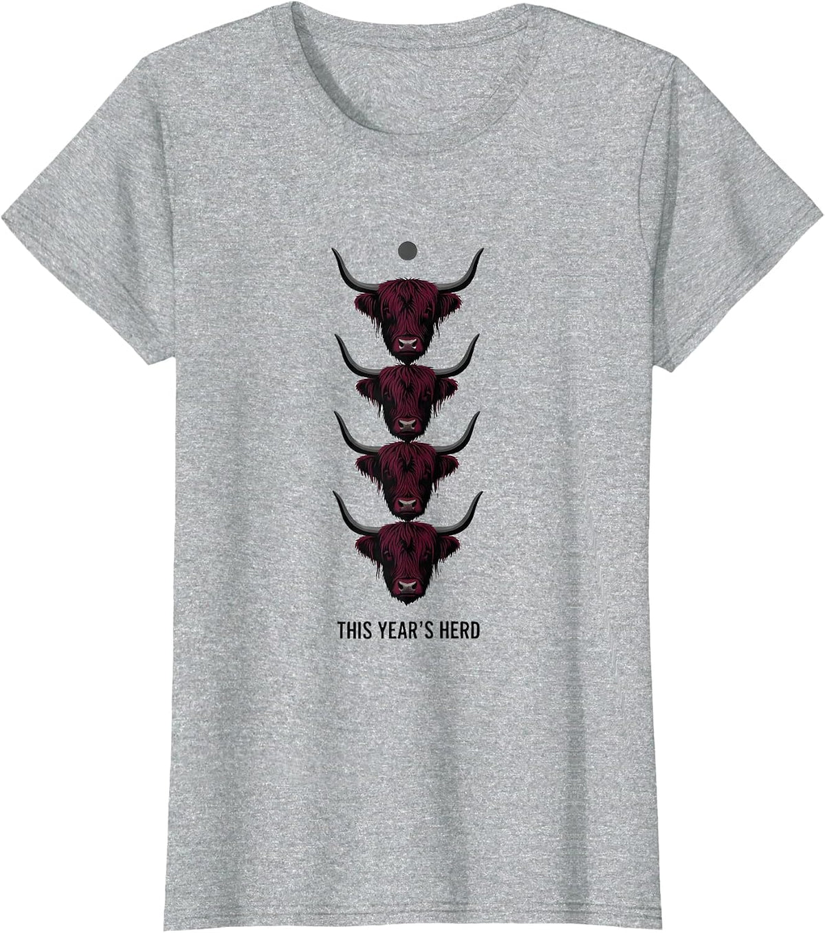 This Year's Herd Funny Highland Cow Farm Christmas Humor T-Shirt - Heather Grey