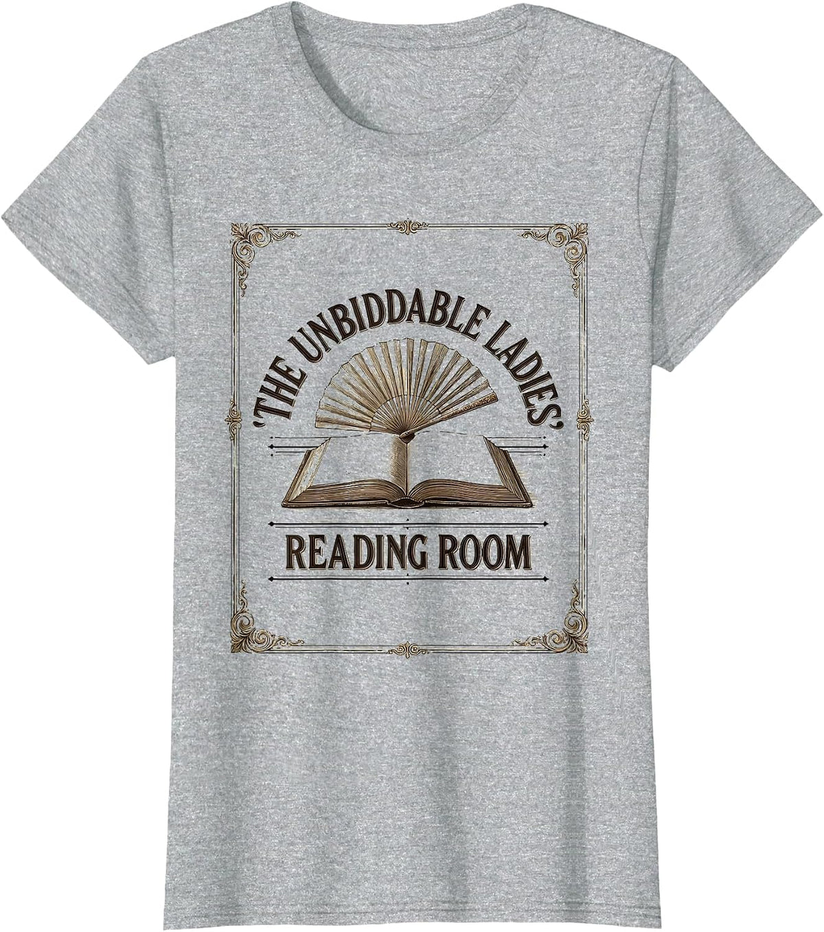 Women's The Unbiddable Ladies' Reading Room Witty Jane Austen T-Shirt - Heather Grey