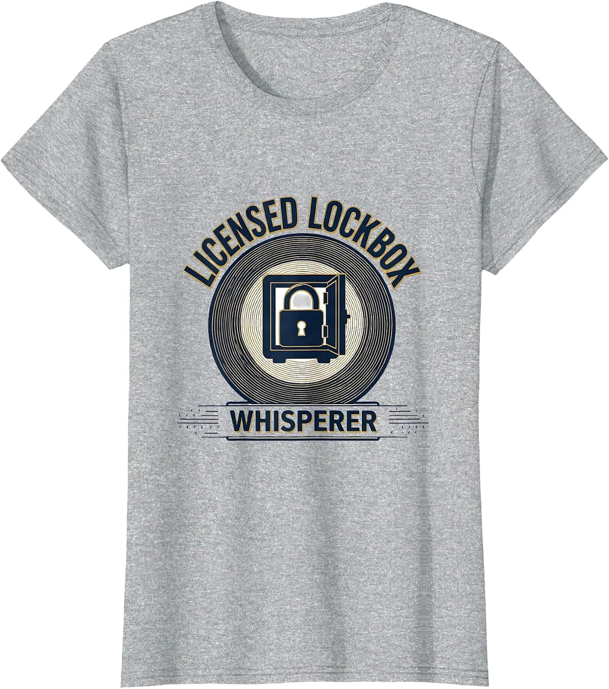 Licensed Lockbox Whisperer Funny Realtor Agent Humor Gift T-Shirt - Heather Grey