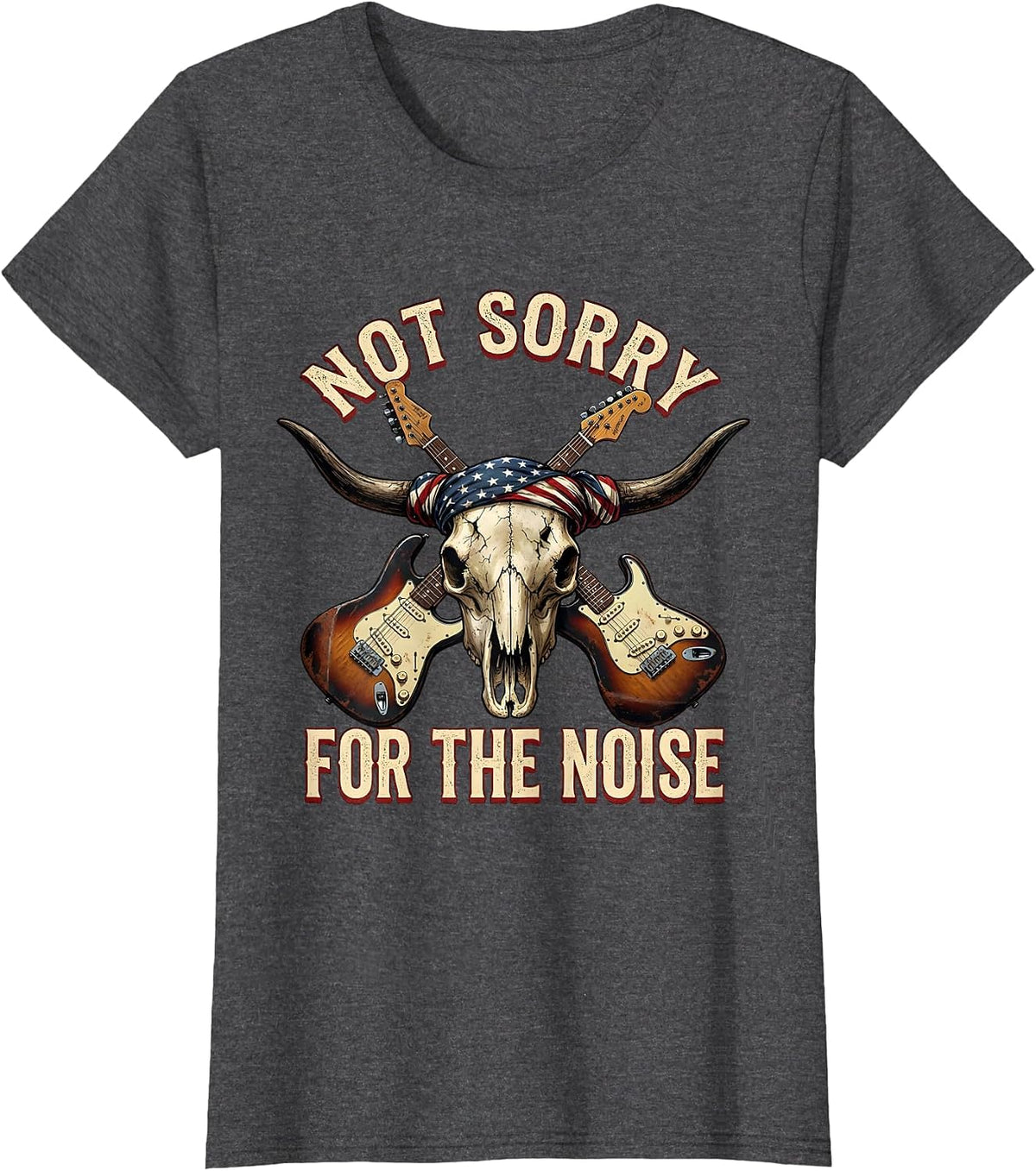 Women's Not Sorry For The Noise Death Metal Design T-Shirt - Dark Heather Grey