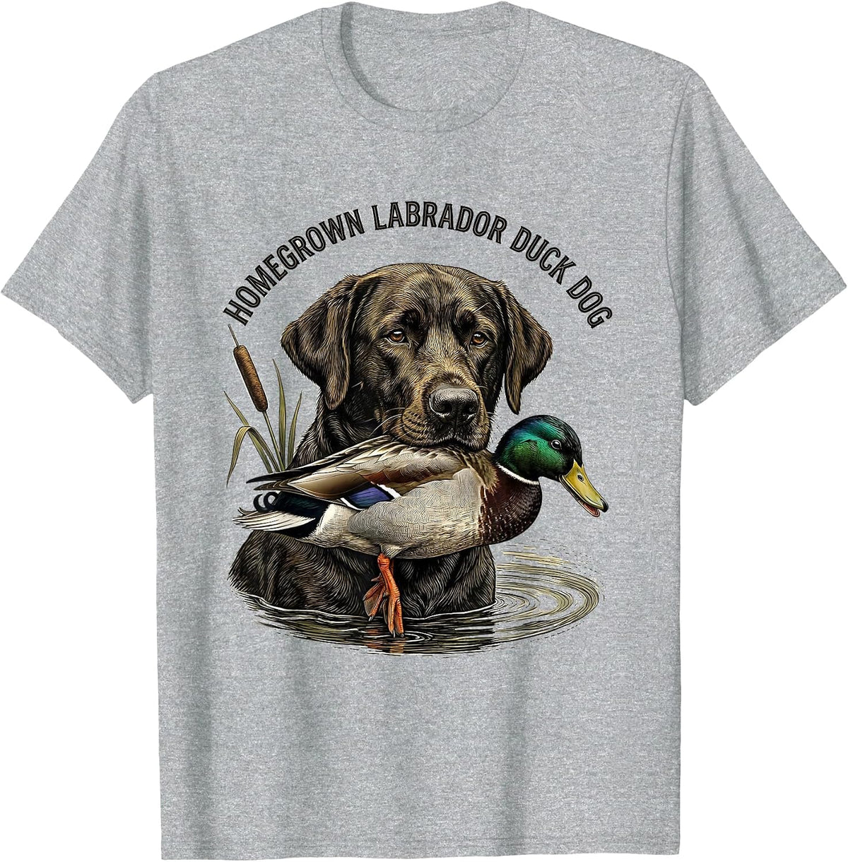 Men's Homegrown Labrador Duck Dog Hunting Labrador Retriever T-Shirt - Heather Grey