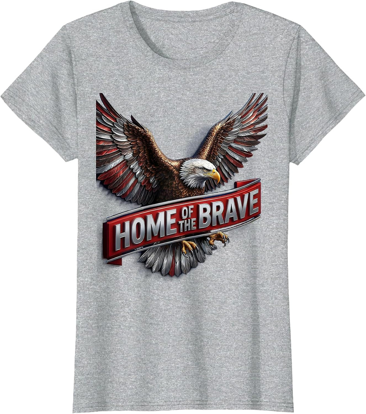 Patriot Day Kids Home of the Brave Design T-Shirt - Heather Grey