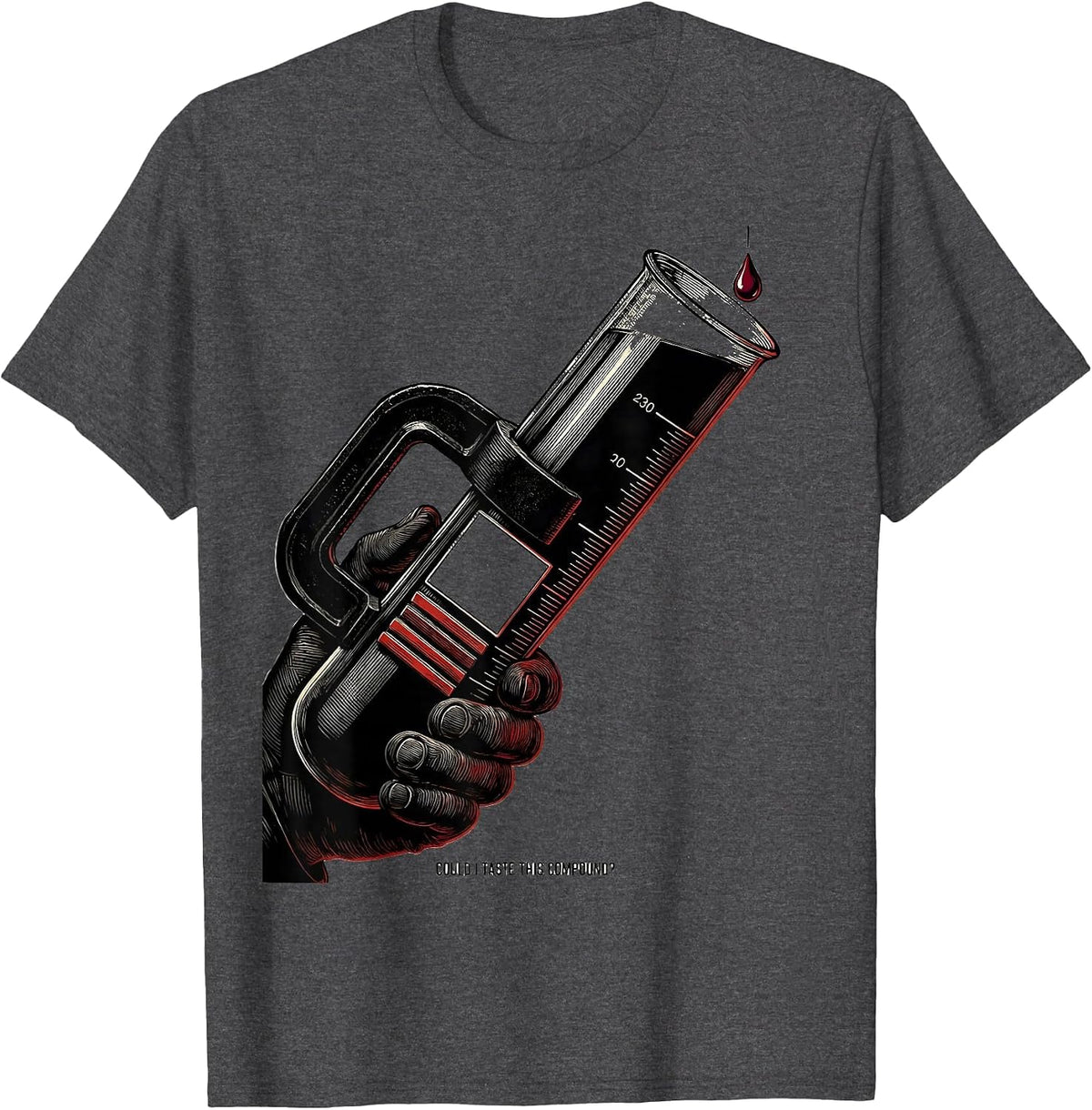 Men's Could I Taste This Compound Funny Science Teacher Student T-Shirt - Dark Heather Grey
