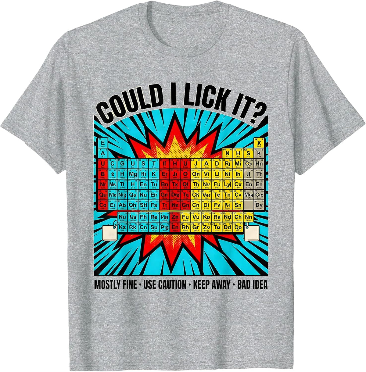 Men's Could I Lick It Periodic Table Science Humor Teacher Gift T-Shirt - Heather Grey