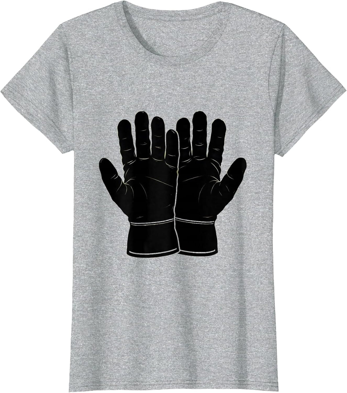 Women's Oil-Stained Work Gloves Blue Collar Graphic T-Shirt - Heather Grey
