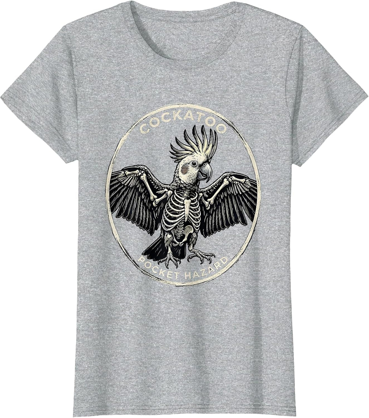 Women's Cockatoo Pocket Hazard Funny Cockatiel Bird Lover Gift T-Shirt - Heather Grey