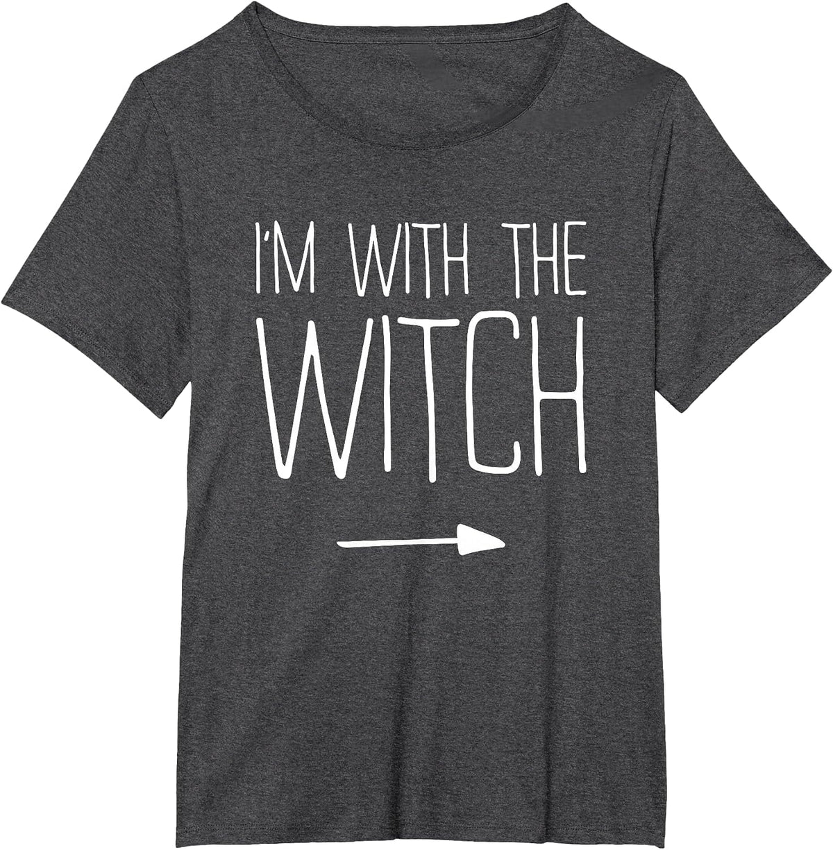 I'm with The Witch Shirt Adult Kids Men Women Costume T-Shirt - Dark Heather Grey