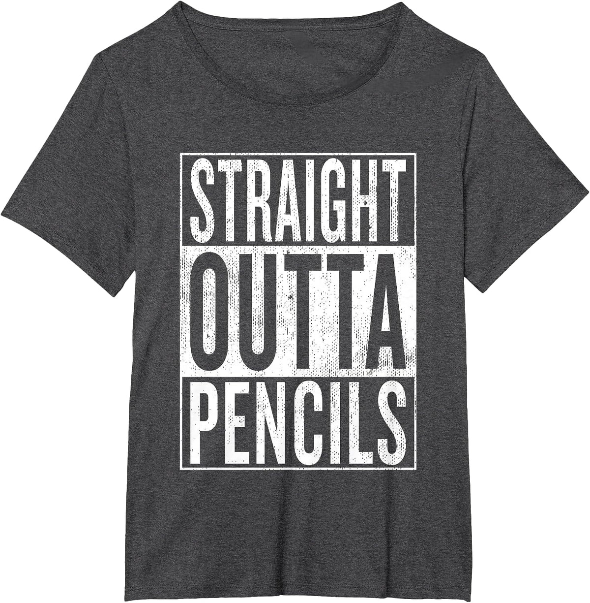 Straight Outta Pencils Vintage | Funny & Cool Teacher Shirt T-Shirt - Dark Heather Grey