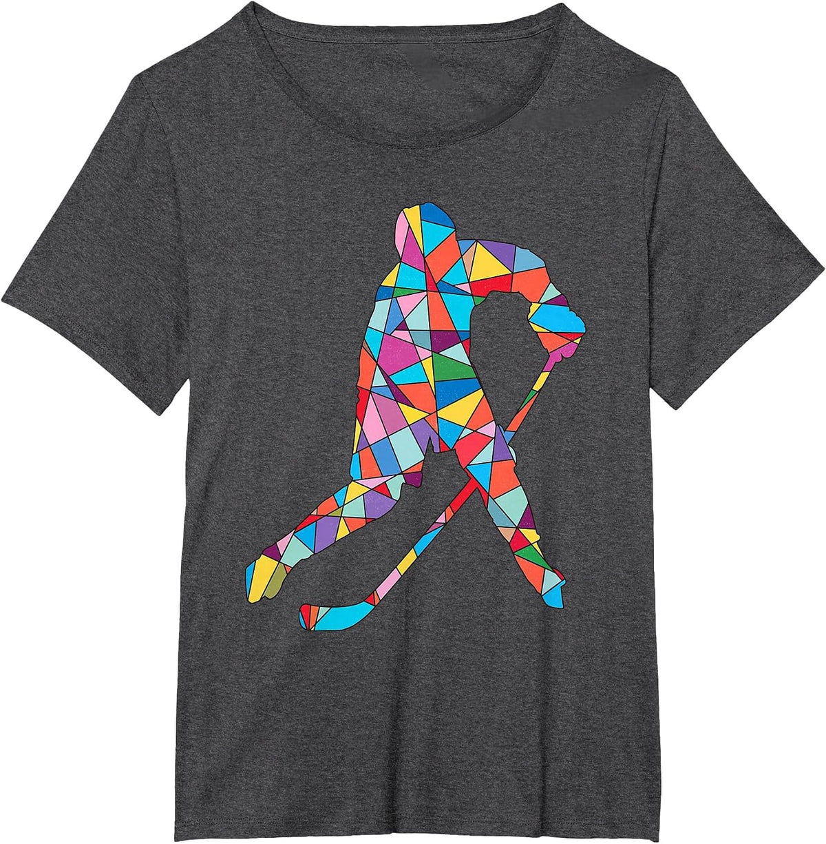 Hockey Player Sports Kids Men Boys Ice Hockey T-Shirt - Dark Heather Grey