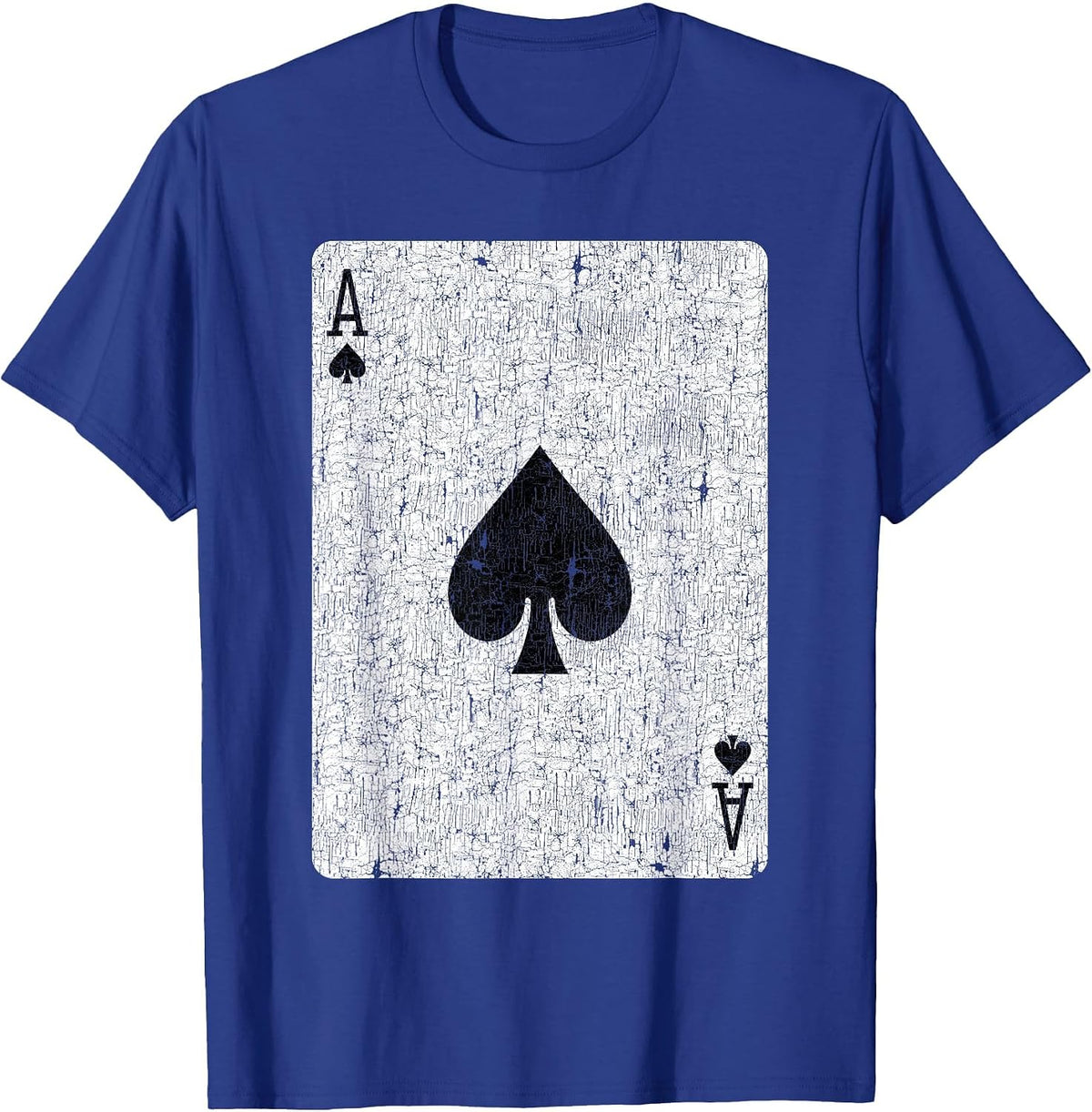 Ace of Spades Card - Poker, Bridge Player, Costume T-Shirt - Royal Blue