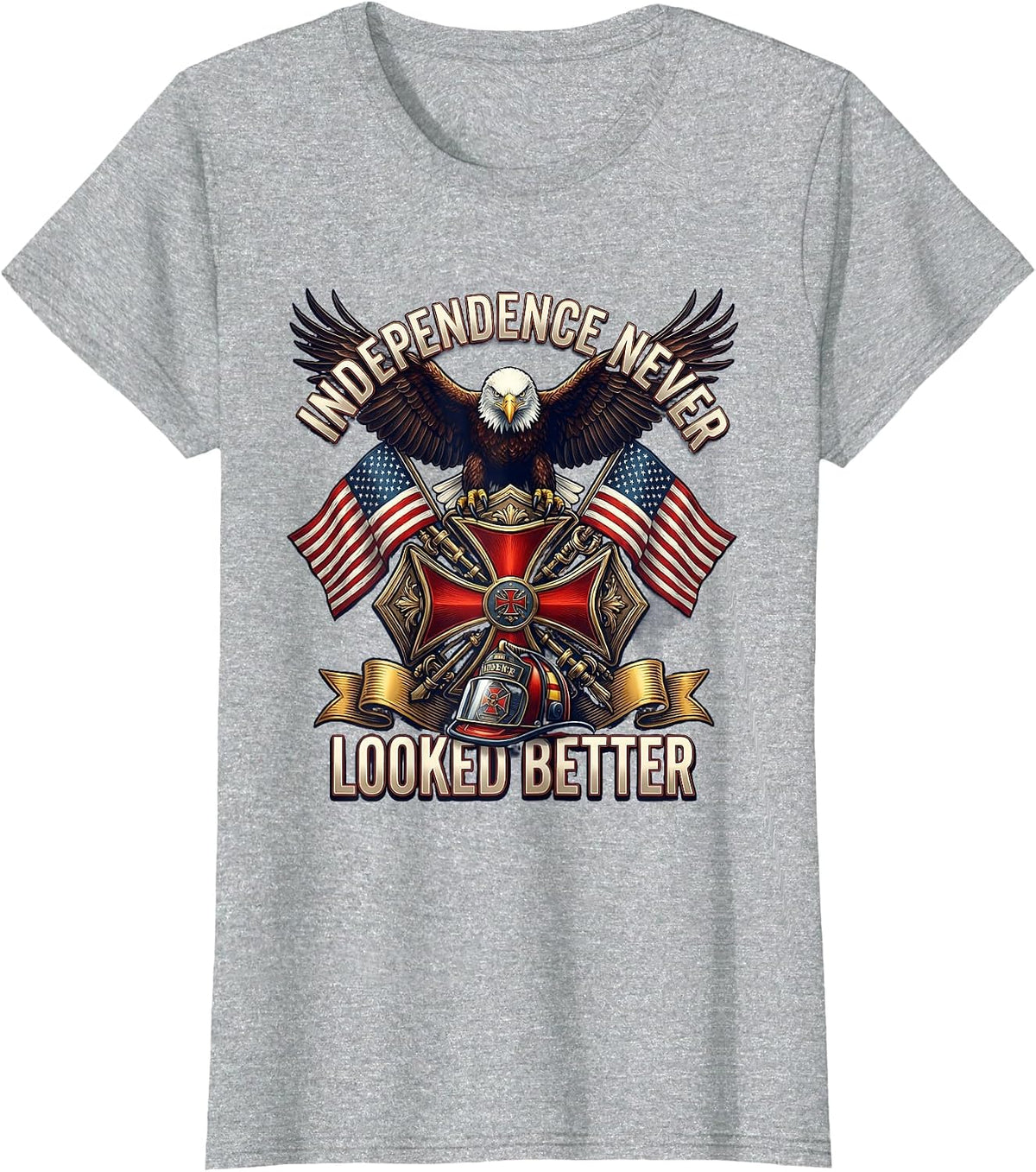Independence Never Looked Better 4th of July T-Shirt - Heather Grey