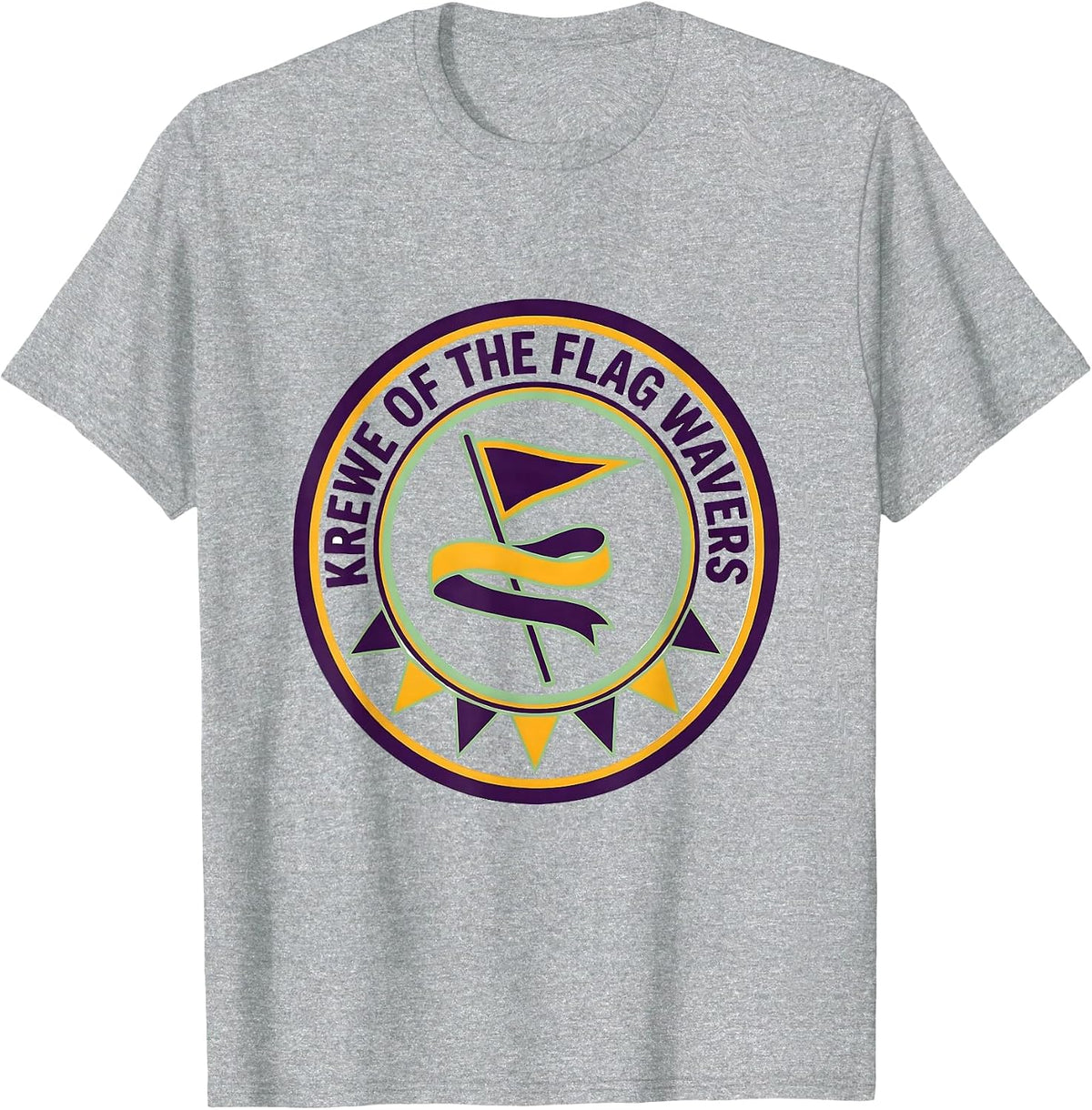 Men's Krewe Of The Flag Wavers Mardi Gras Carnival Party Humor T-Shirt - Heather Grey