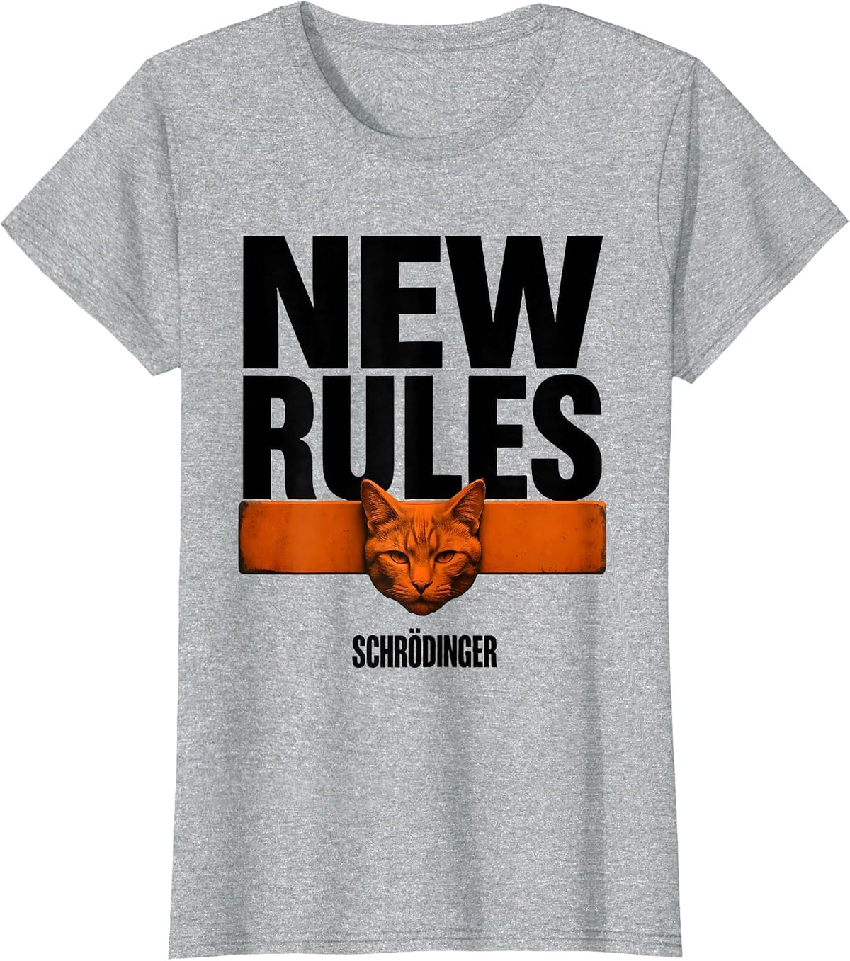 Women's New Rules Schrödinger Brutalist Quantum Physics Humor T-Shirt - Heather Grey