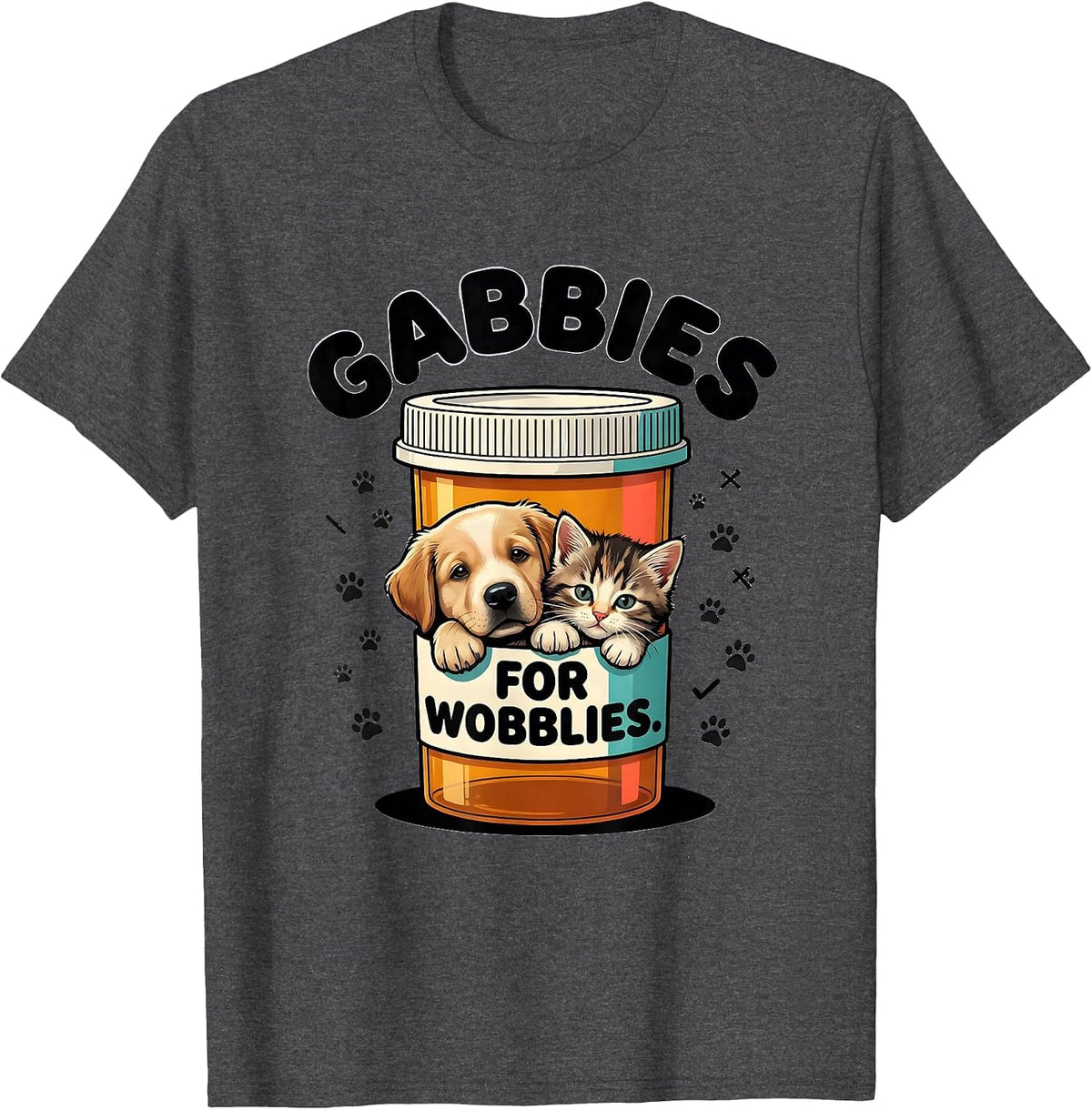 Gabbies For Wobblies Funny Vet Tech Veterinary Technician T-Shirt - Dark Heather Grey