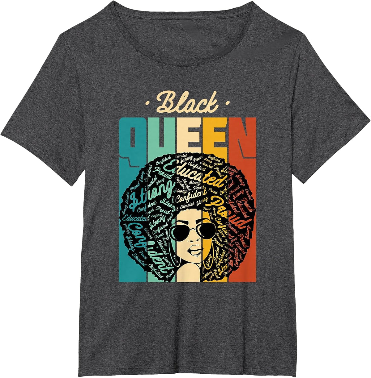 Black Queen - Black History Month & Pride T-Shirt - Dark Heather Grey