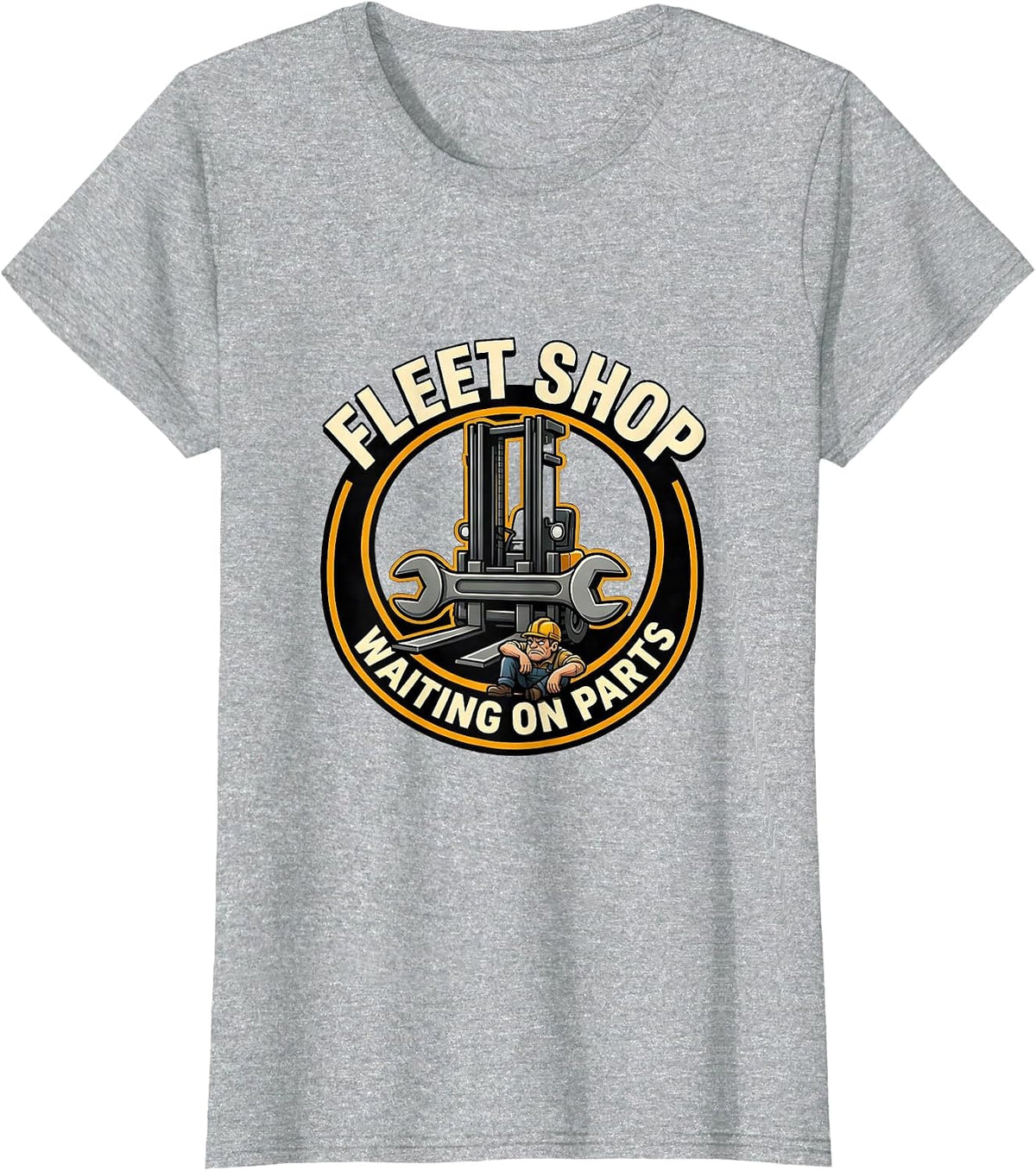 Fleet Shop Waiting On Parts Auto Mechanic Dad Shop Humor T-Shirt - Heather Grey
