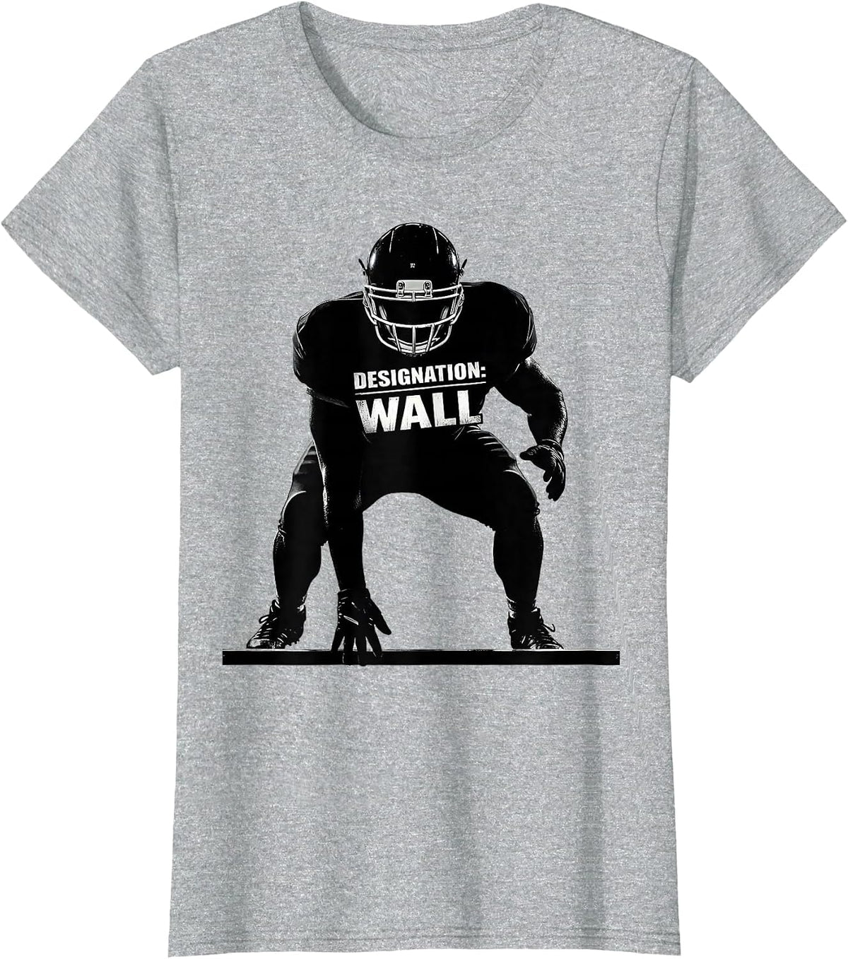 Women's Designation Wall Funny Football Lineman Tribute T-Shirt - Heather Grey