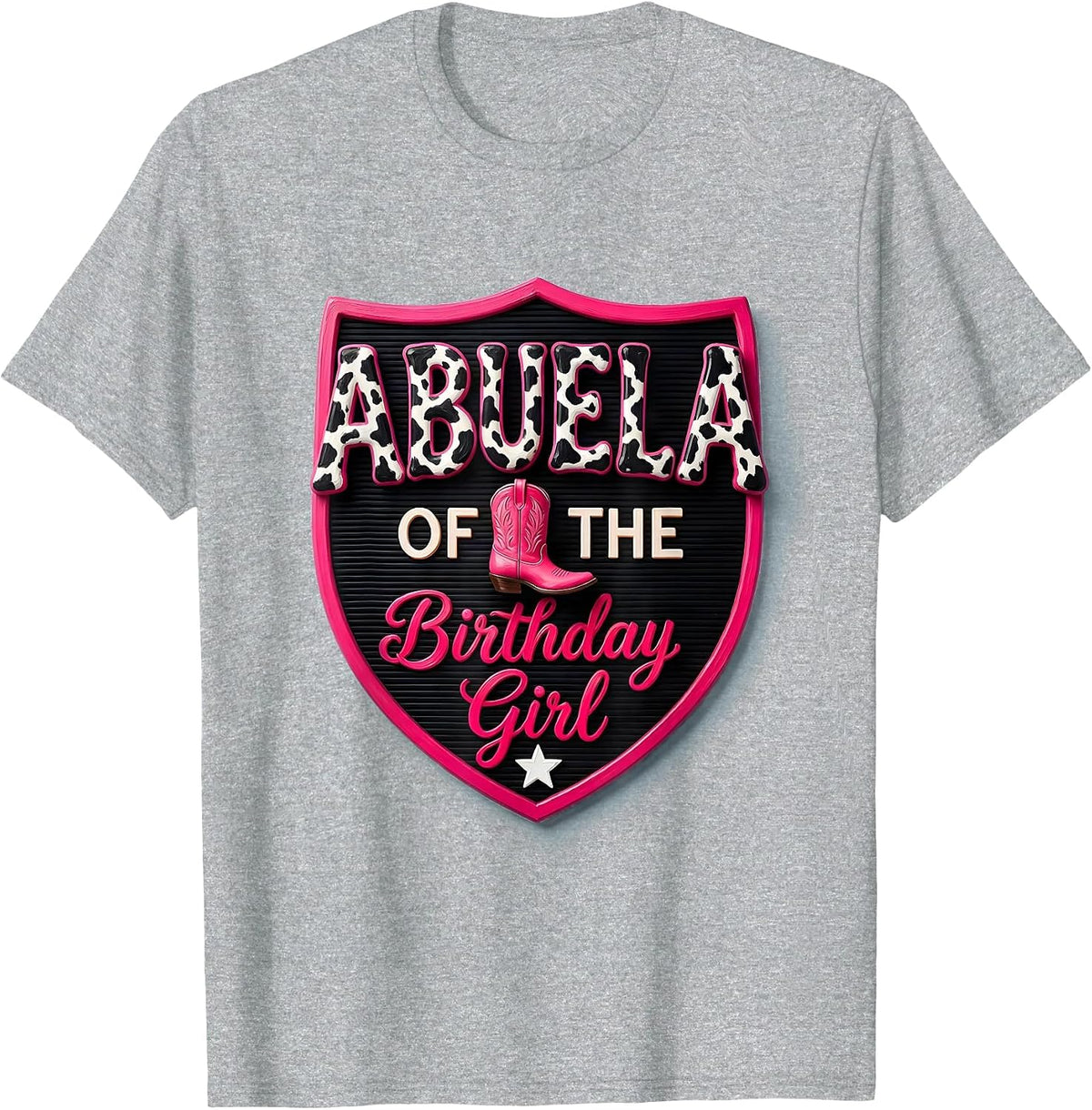 Men's Abuela Of The Birthday Girl Farm Cow 1St Birthday Girl T-Shirt - Heather Grey