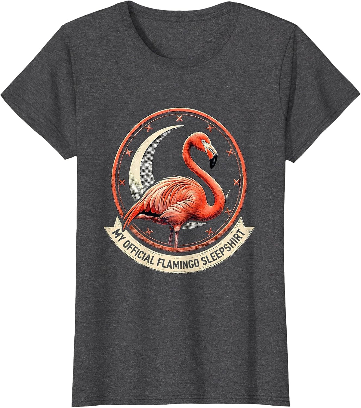Women's My Official Flamingo Sleepshirt Cute Animal Lover Pajama T-Shirt - Dark Heather Grey