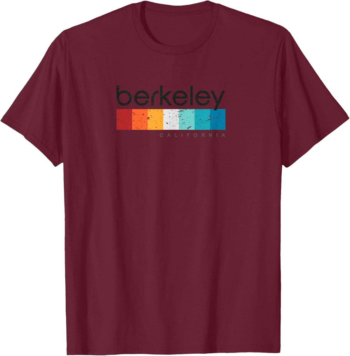 Retro Berkeley CA California Design T-shirt T-Shirt - Burgundy