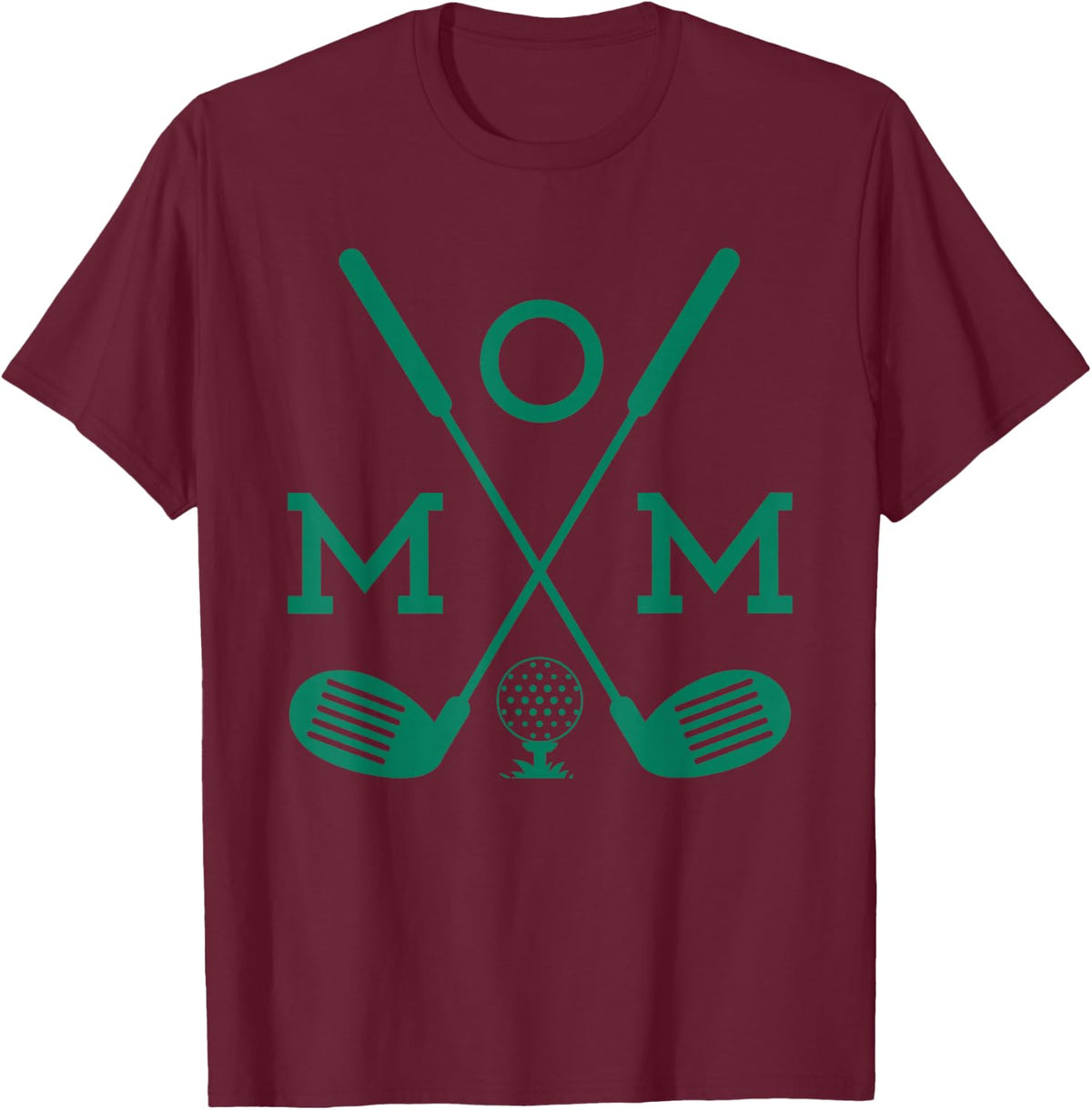 Mom of The Birthday Boy Hole in One Golf Sport Matching T-Shirt - Burgundy