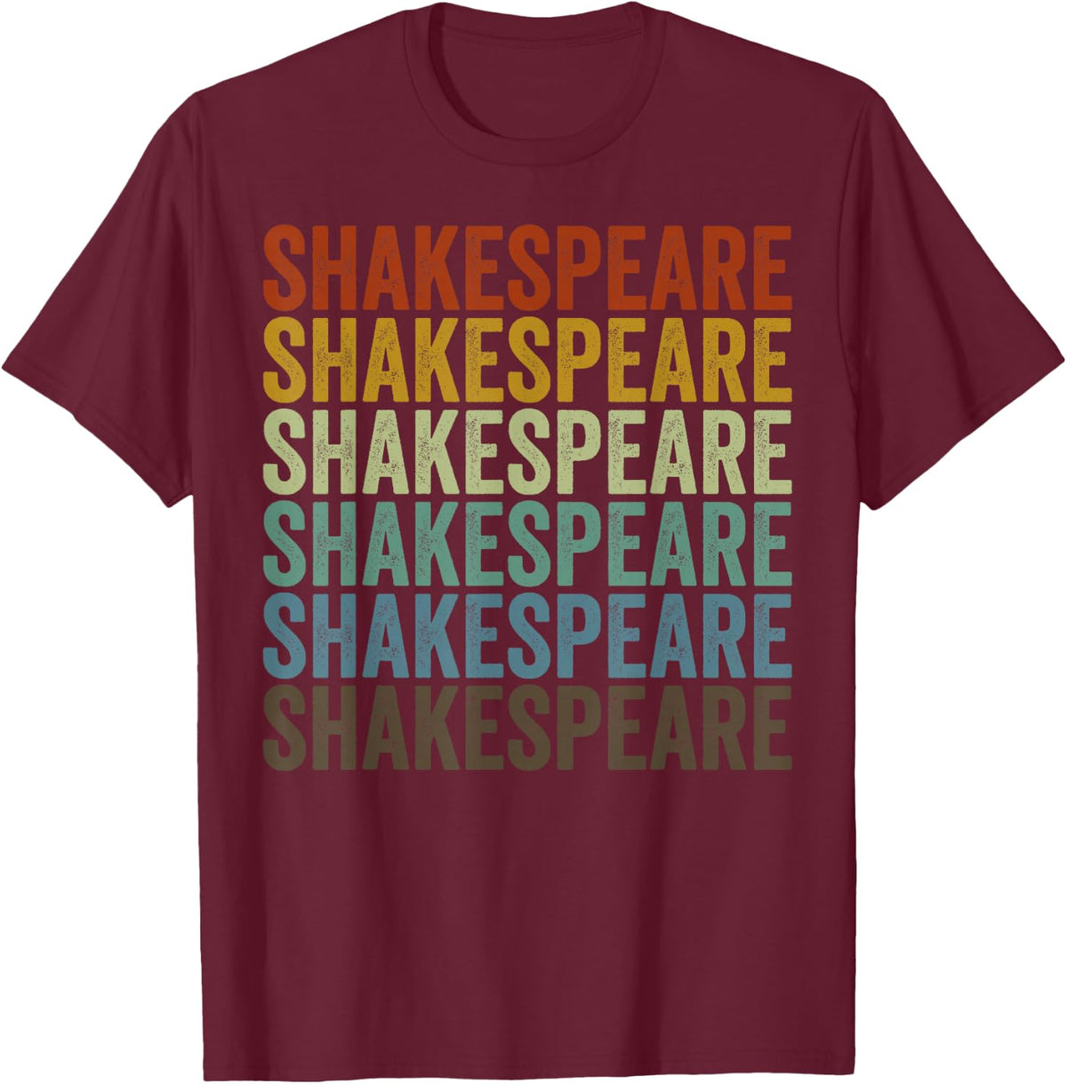 Shakespeare Retro T-Shirt - Burgundy