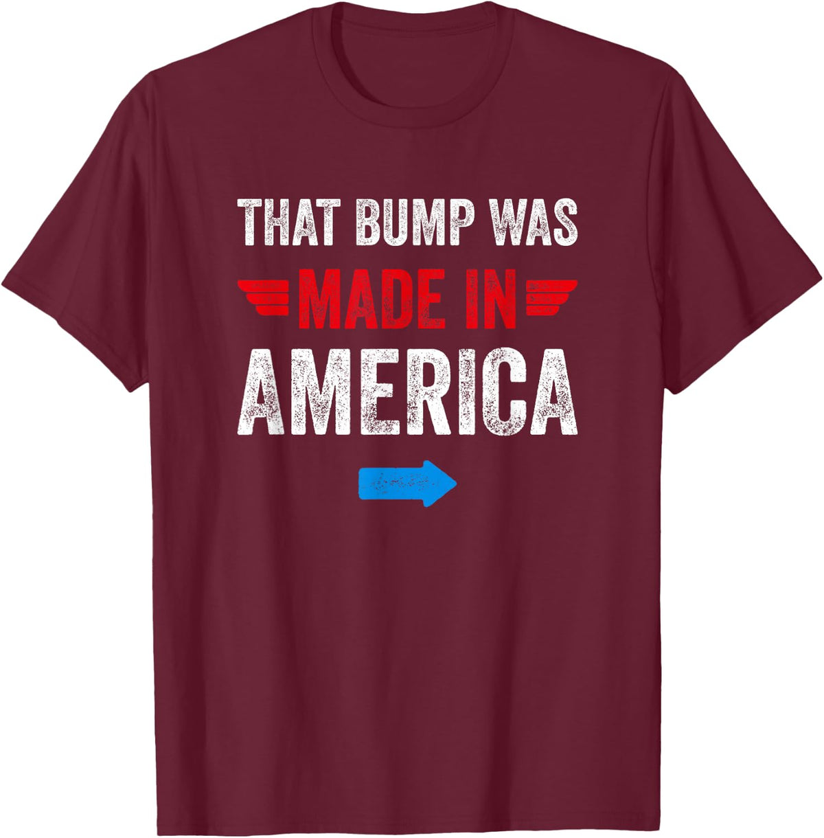 4th of July Pregnancy Announcement for Dad to Be T-Shirt - Burgundy
