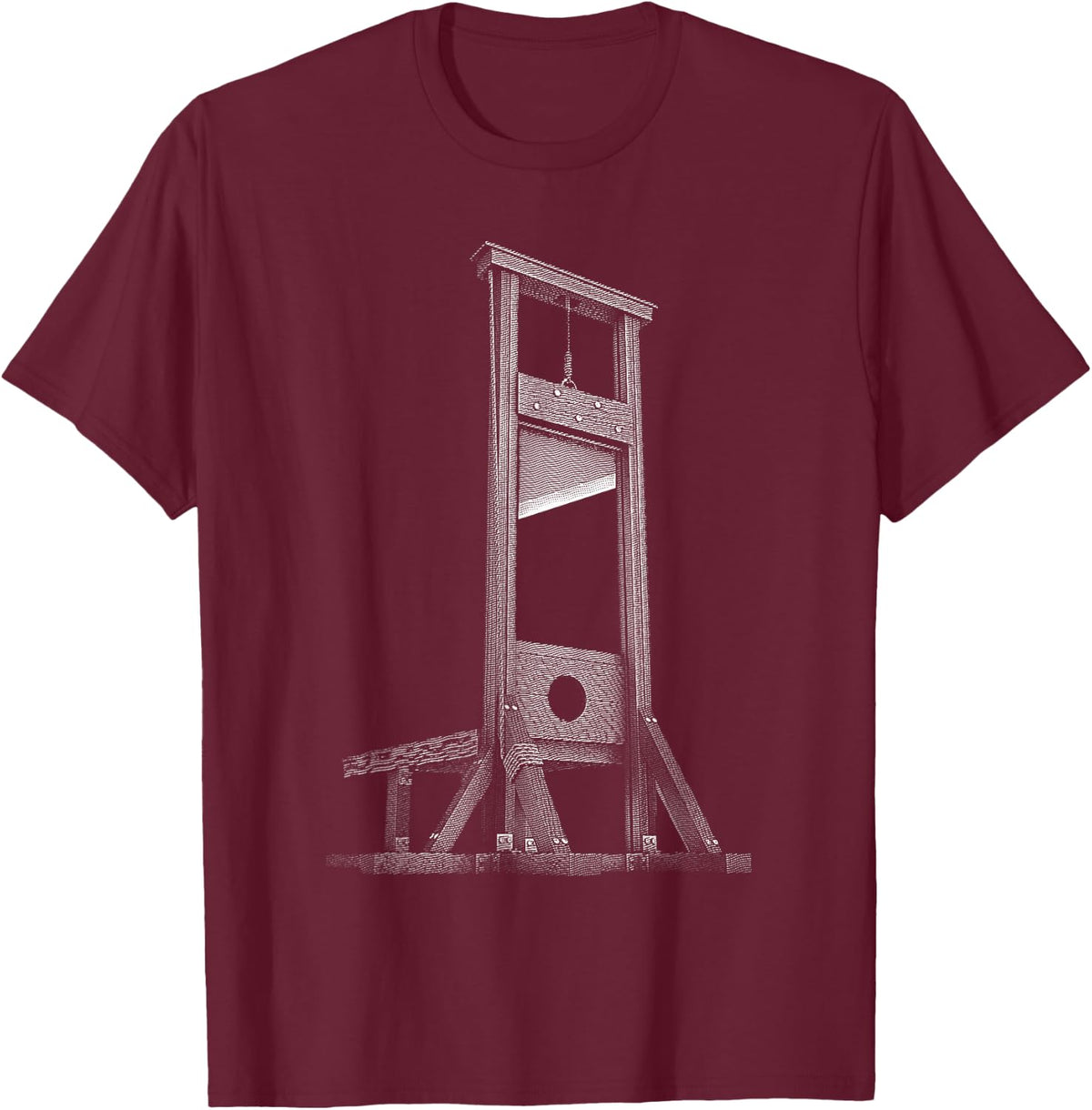 Guillotine Time French Revolution Guillotine T-Shirt, Men's Black Cotton 60% Polyester 40% Classic Fit Crew Neck Short