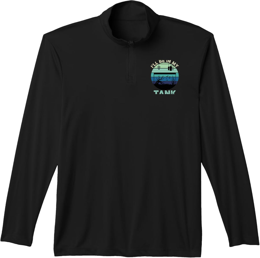 My Tank Aquarium Fish Keeper Retro Aquarist Hobbyist Performance Quarter-Zip Top - Adult Unisex Black