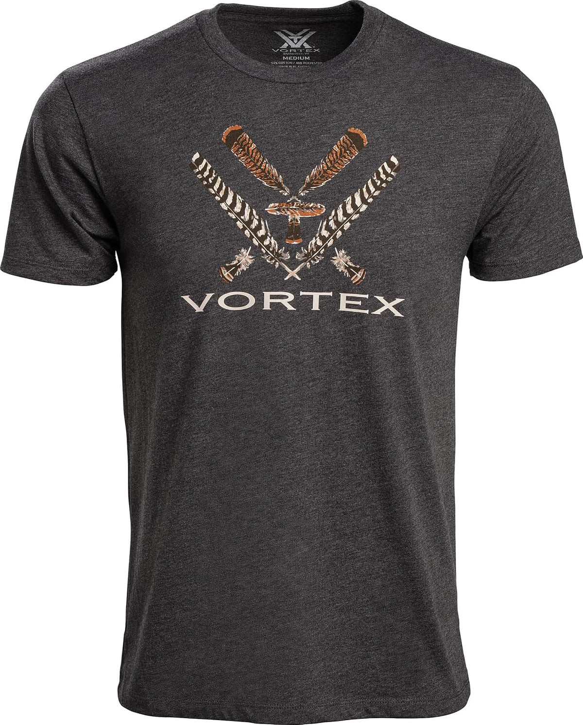 Vortex Men's Turkey Core Logo Short Sleeve T-Shirts - Charcoal Heather