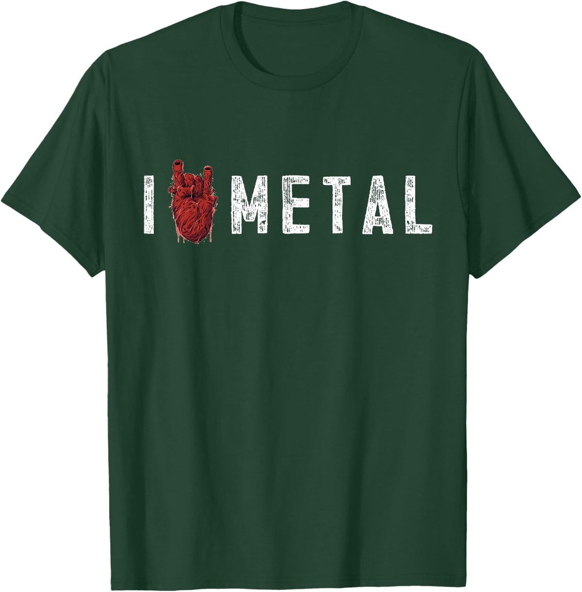 Heavy Metal Rocker Punk Rock Music Hard Rock T-Shirt - Dark Green