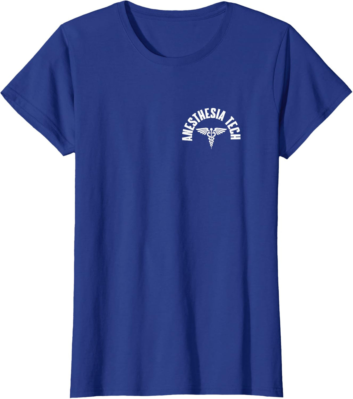Anesthesia Tech Pocket Caduceus Anesthesia Technology Outfit T-Shirt - Royal Blue