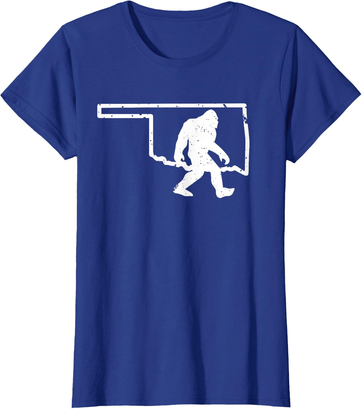 Oklahoma Bigfoot Hunter Sasquatch Yeti State Pride Funny Tee T-Shirt For Men Women - Royal Blue