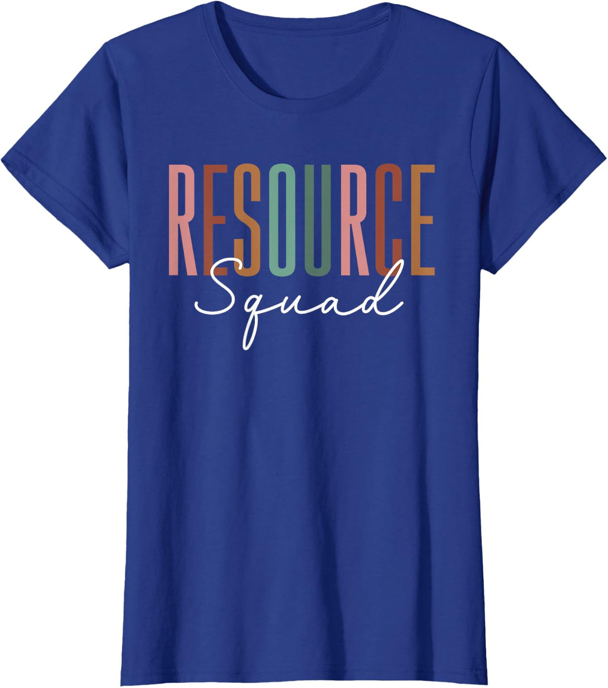 Vintage Resource Squad Support Teacher Back to School Tee T-Shirt for Staff - Royal Blue