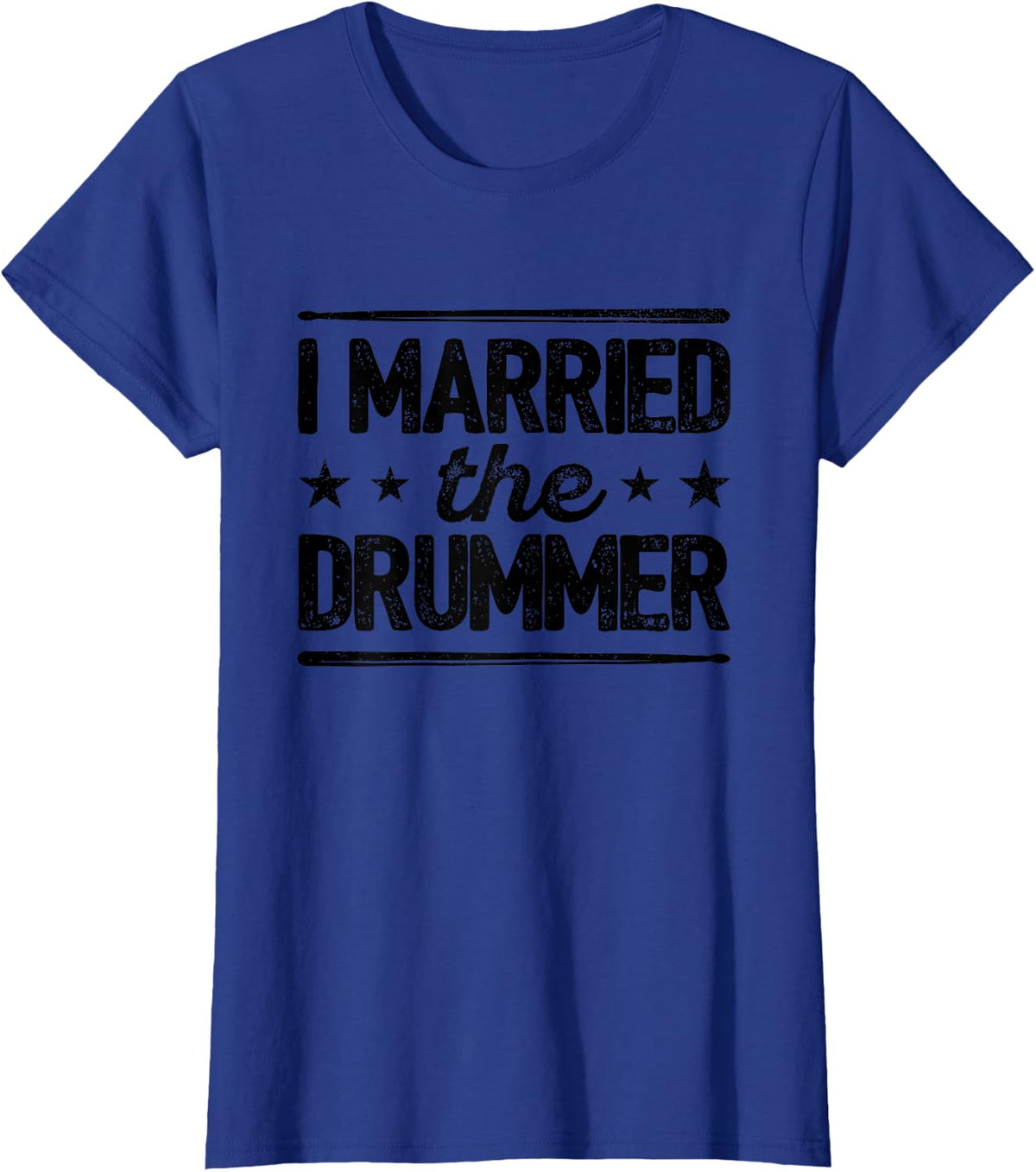 I Married The Drummer Drumming Drums Drumset Rock Metal T-Shirt - Royal Blue