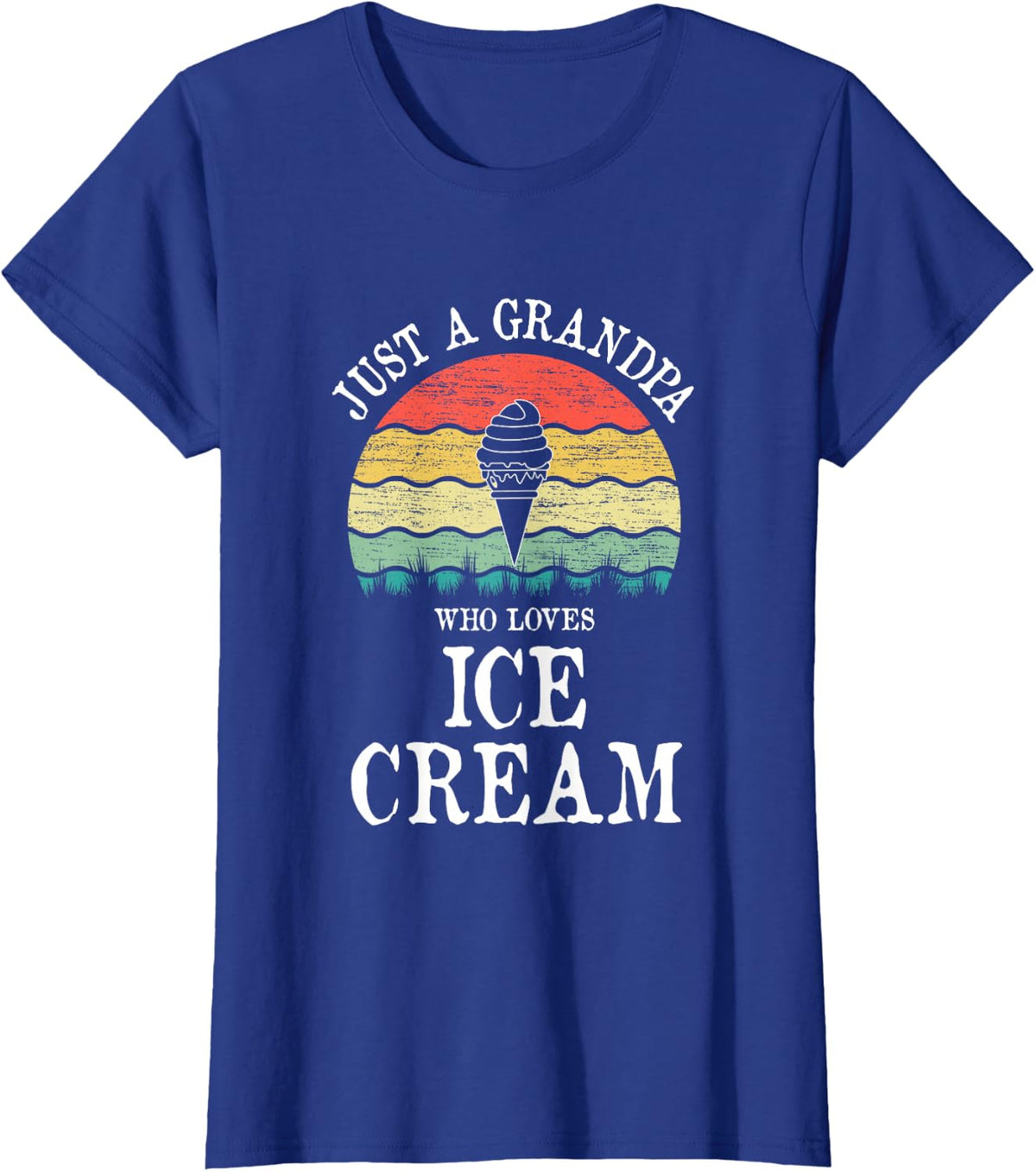 Just A Grandpa Who Loves Ice Cream T-Shirt - Royal Blue