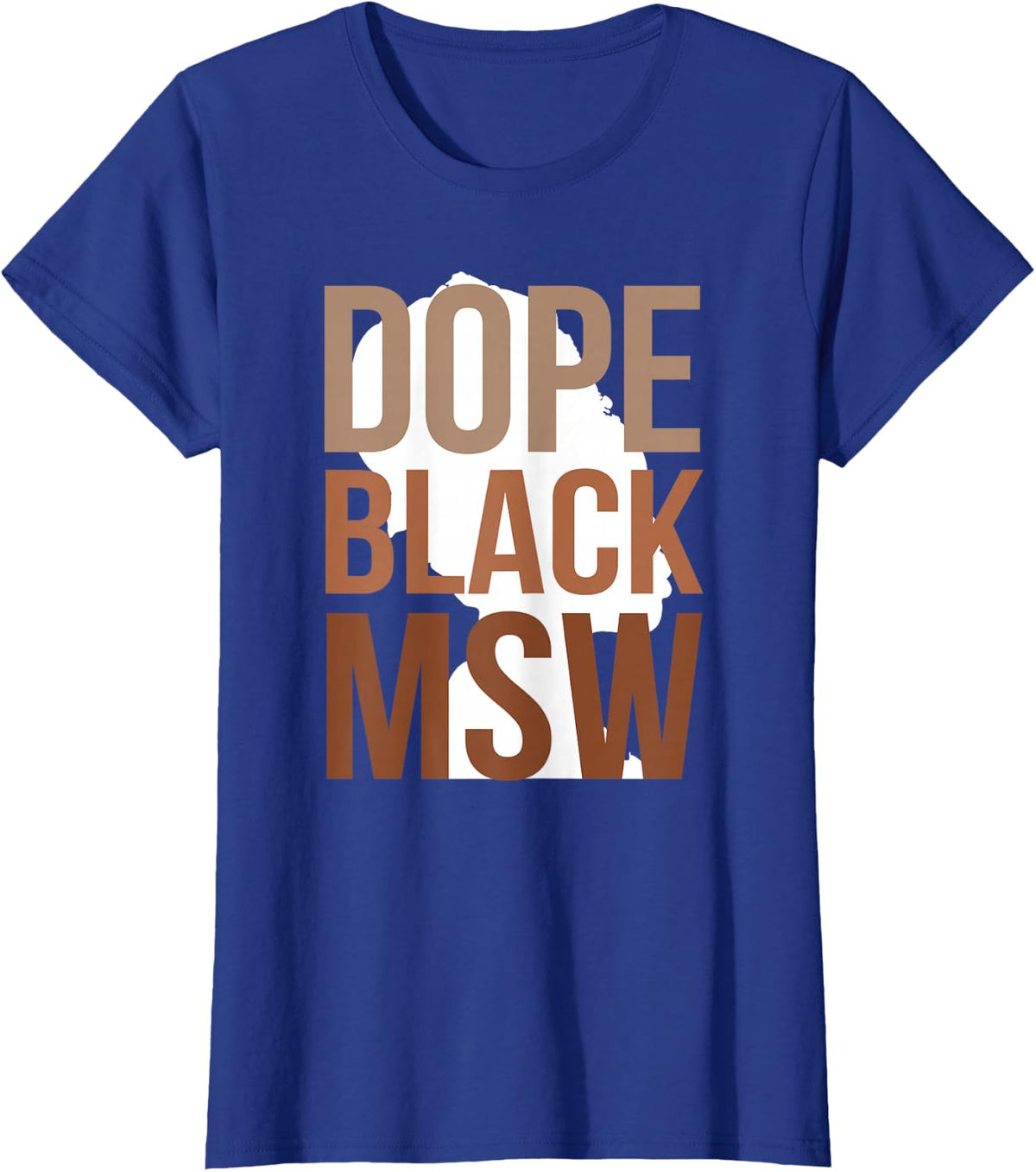 Black MSW Melanated Master of Social Work Graduation T-Shirt - Royal Blue