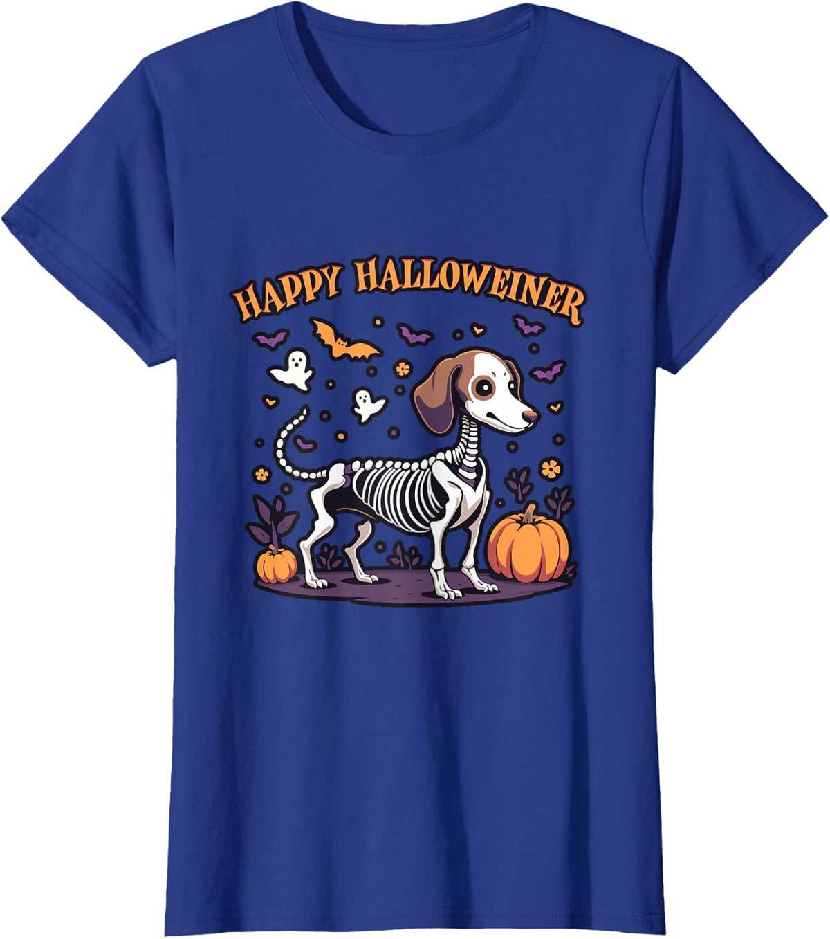 Happy Dachshund Halloween, Happy Halloweiner Dogs Lover T-Shirt - Royal Blue