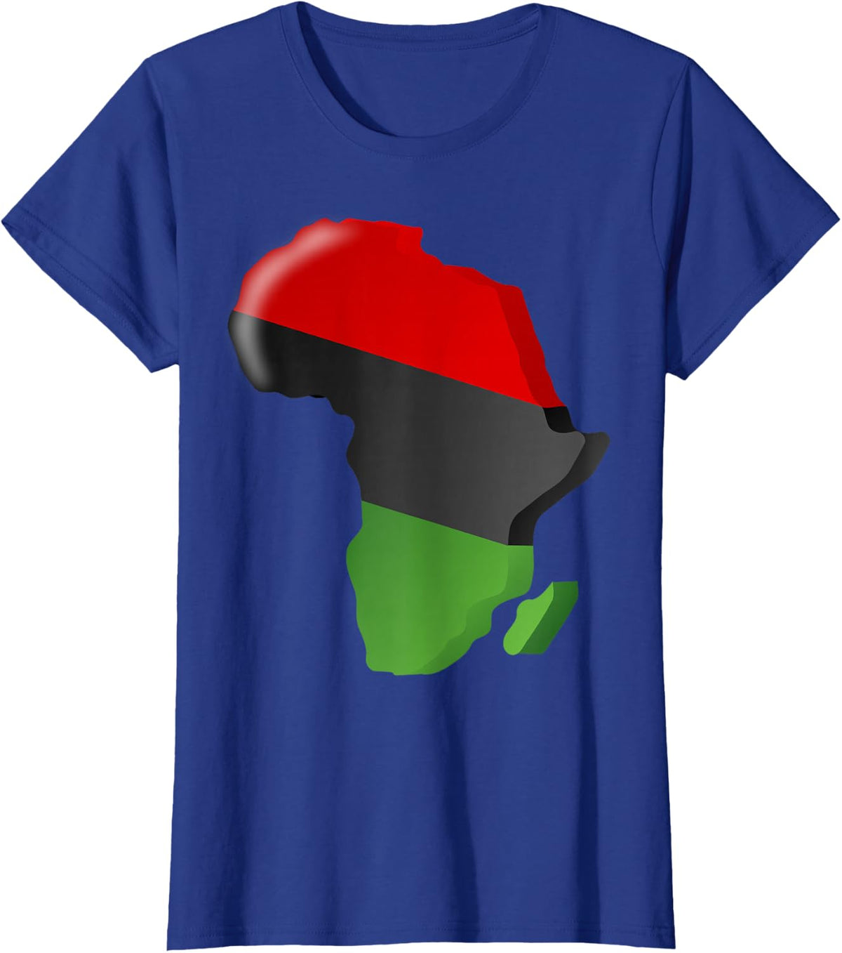 Pan-African T-Shirt Unia Flag Map Continent T-Shirt - Royal Blue