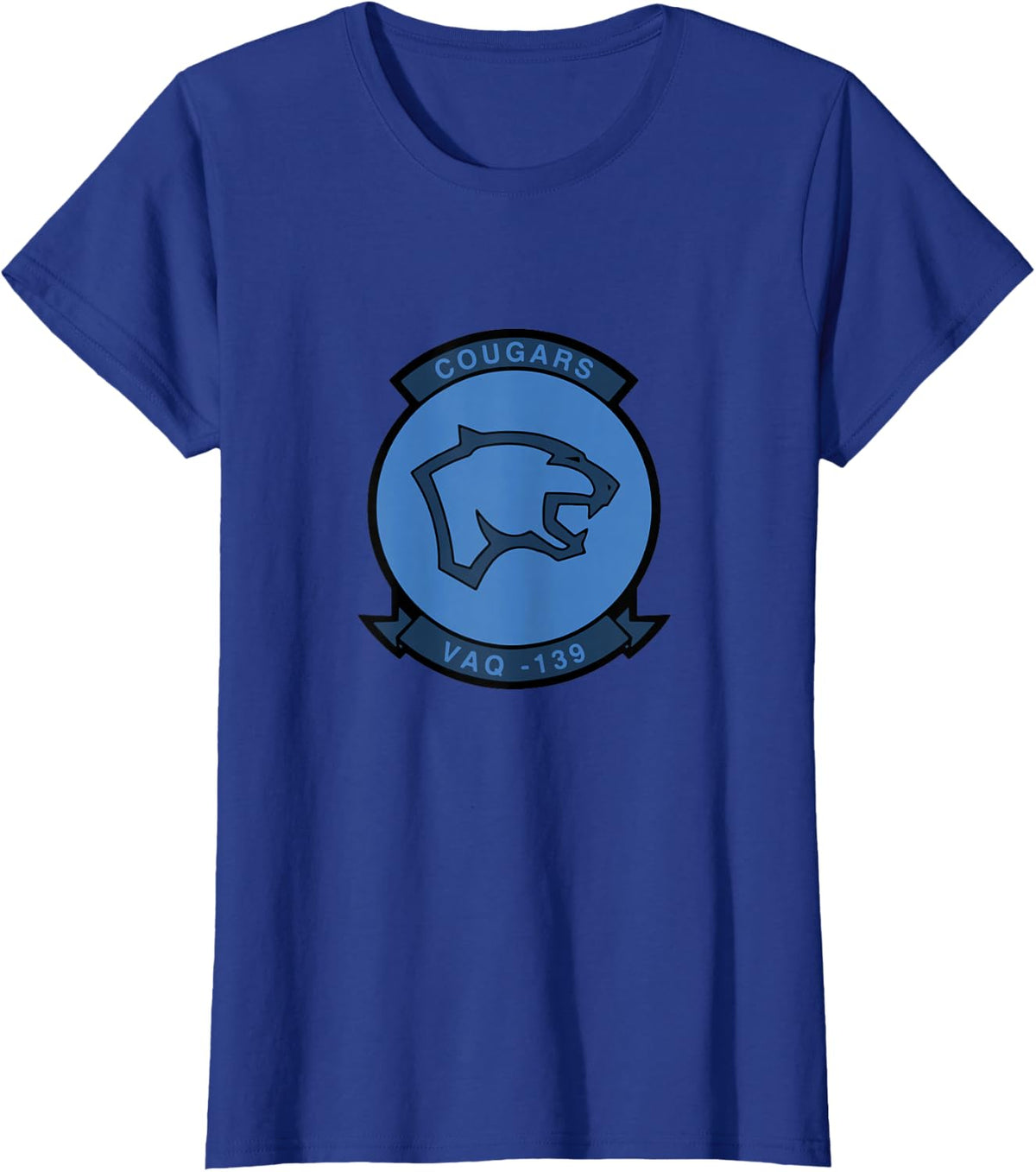 VAQ-139 Cougars Naval Squadron EA-18 Growler Jet Veteran T-Shirt - Royal Blue