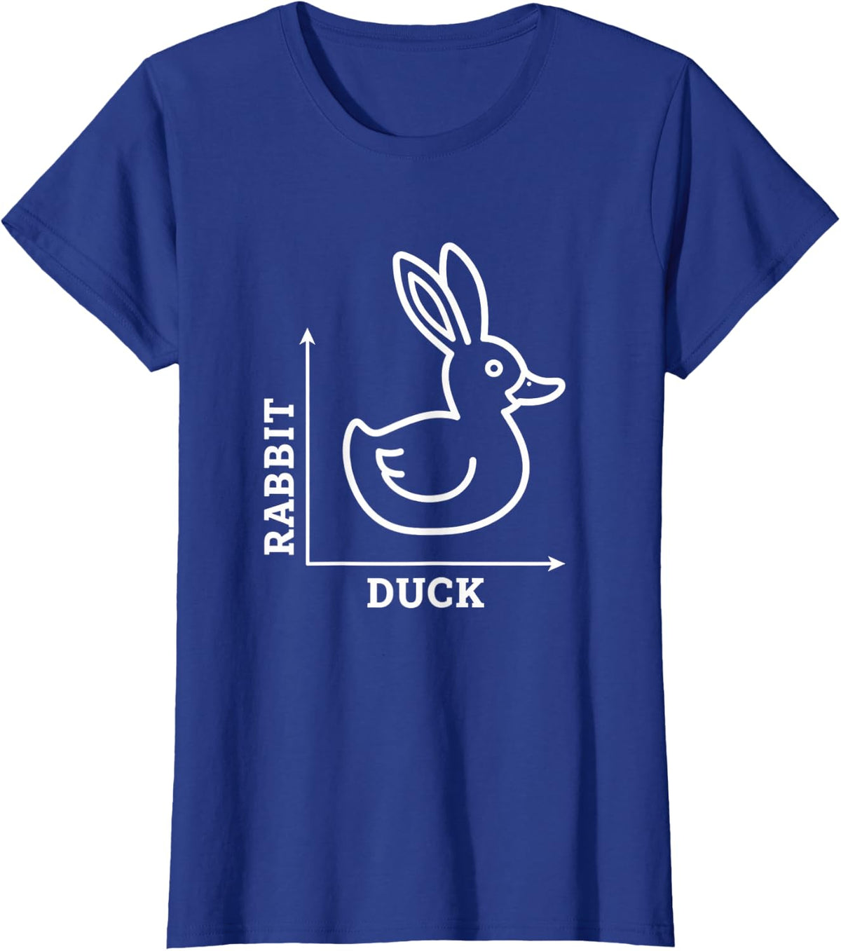 Rabbit Vs Duck Funny Animal Meme Chart Farm Animals Woodland T-Shirt - Royal Blue
