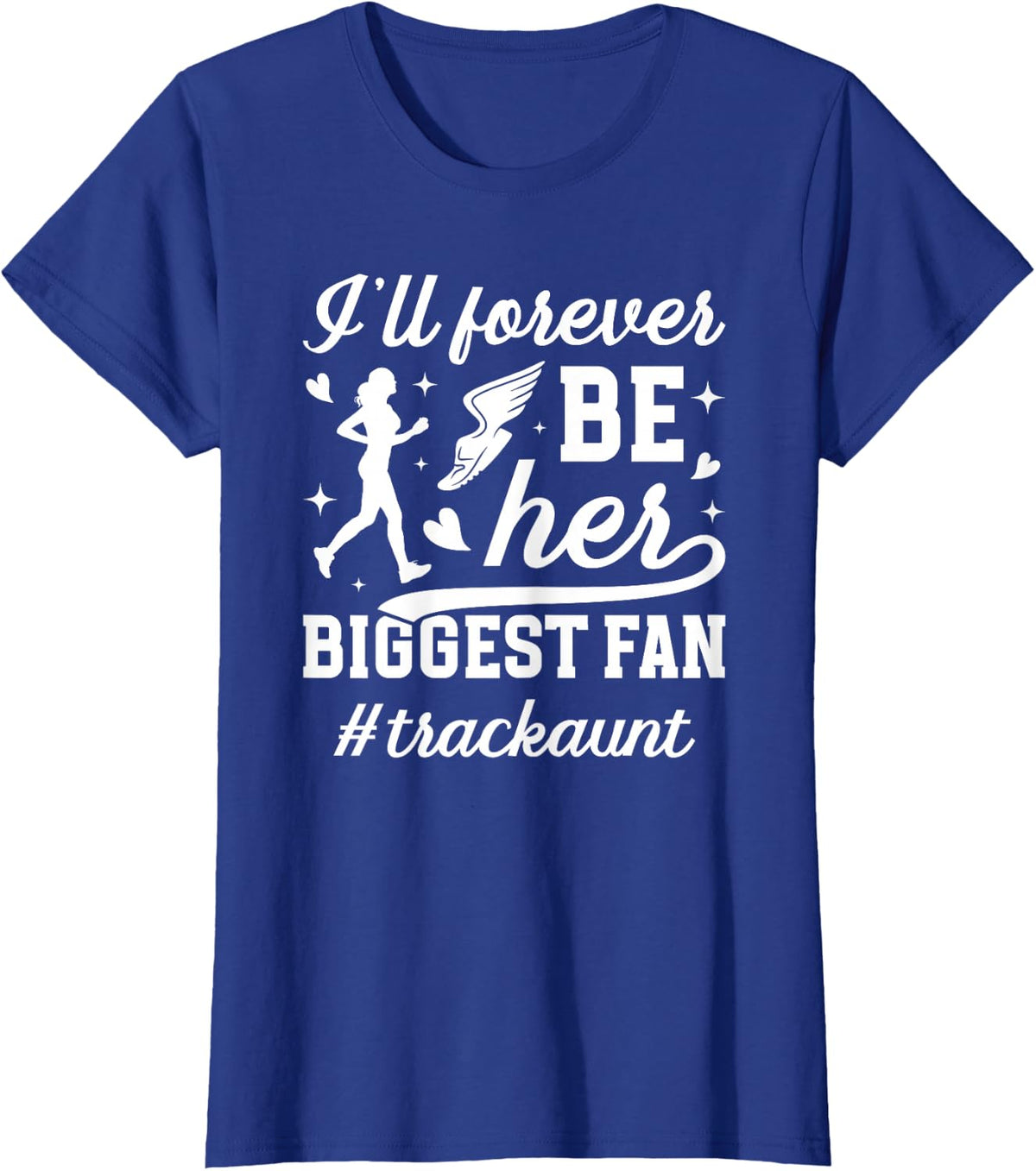 Biggest Fan Track Aunt Track and Field Aunt Track Auntie T-Shirt - Royal Blue