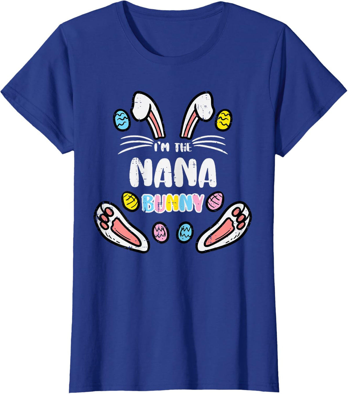 Nana Bunny Easter Matching Family Rabbit Grandma Mimi Women T-Shirt - Royal Blue