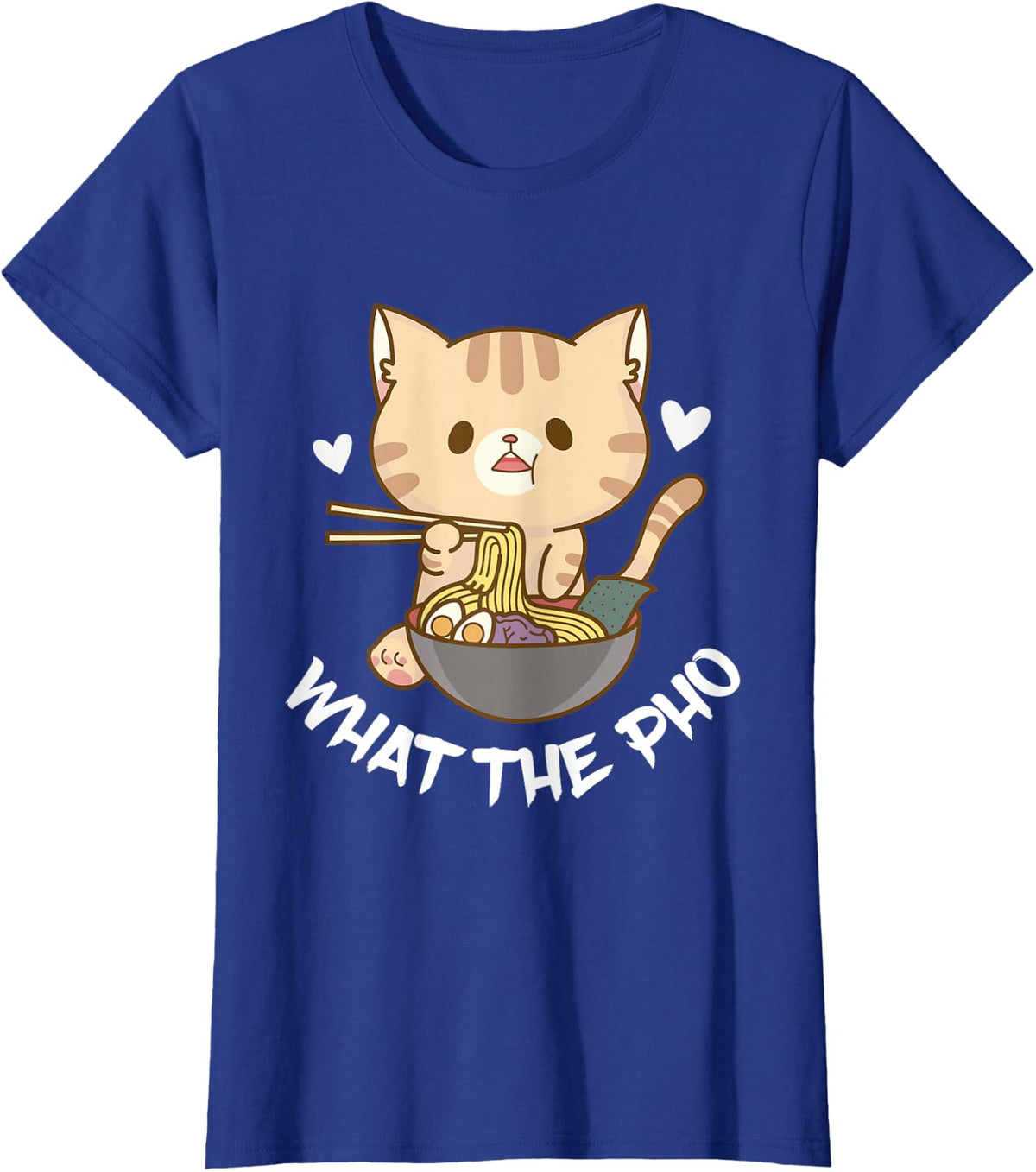 Pho What The Pho Cute Cat Vietnamese Food Pho Soup Ramen T-Shirt - Royal Blue