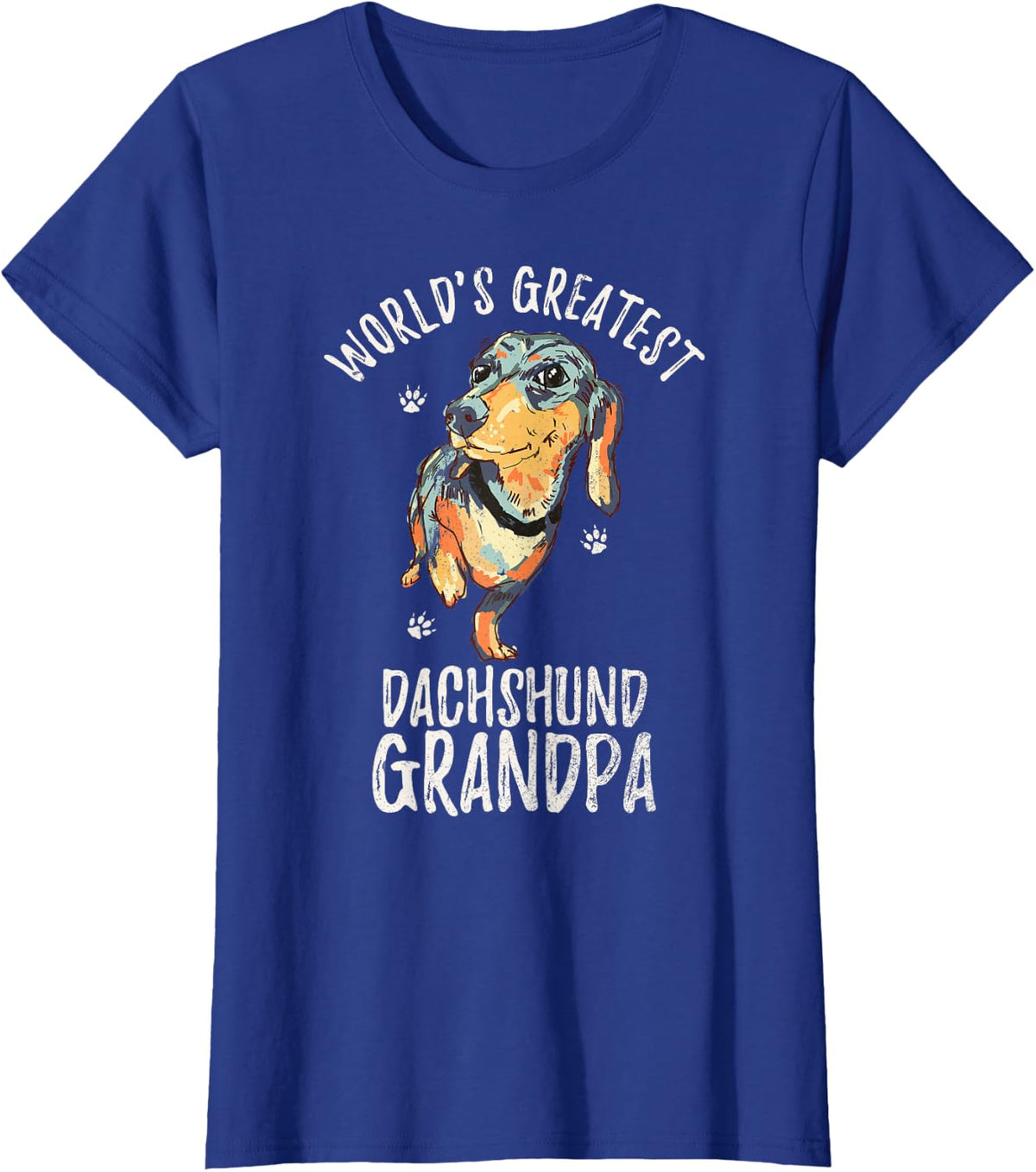 World's Greatest Dachshund Grandpa Funny Dog Wiener Lover T-Shirt - Royal Blue