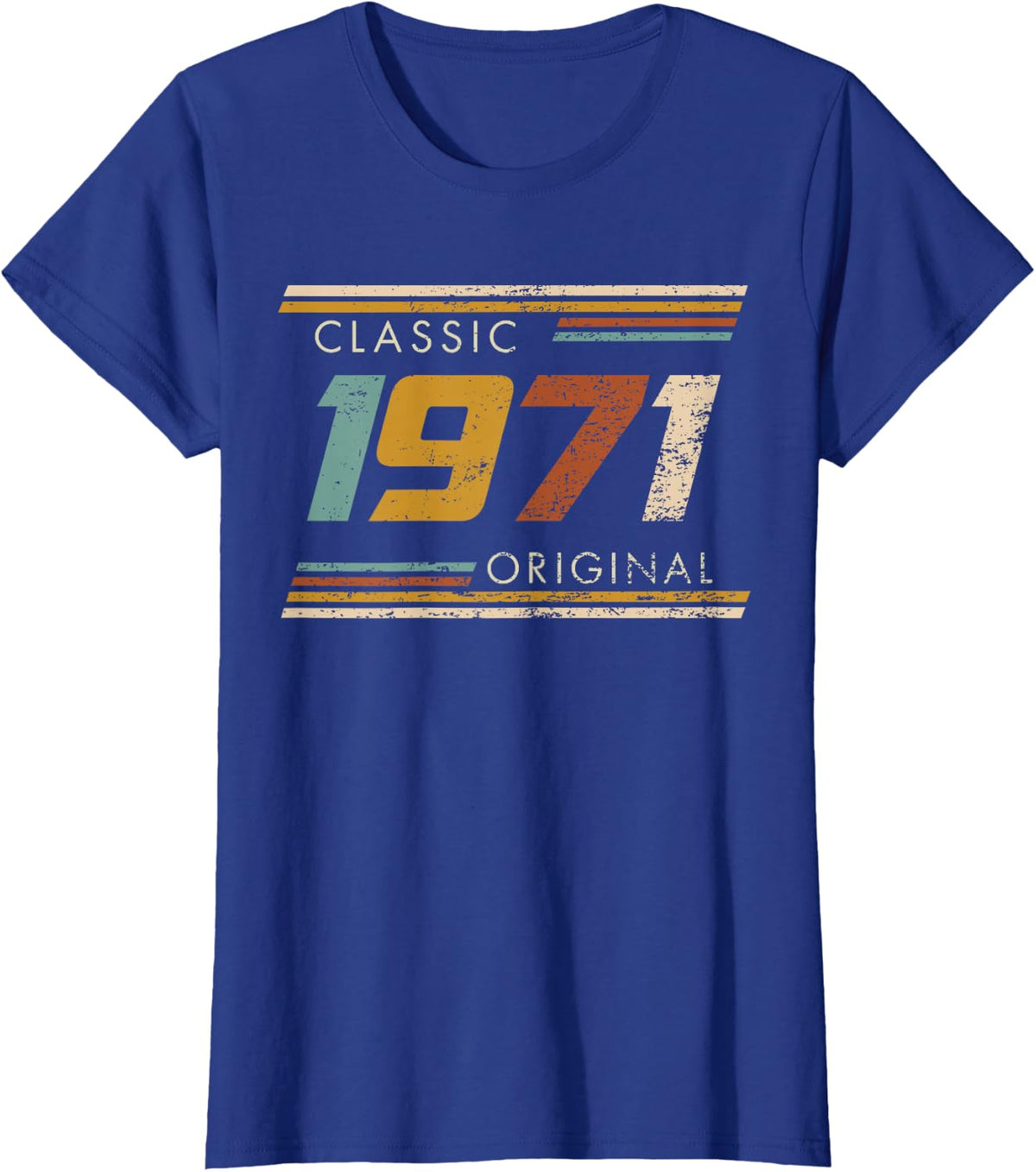 Classic 1971 Original Vintage Birthday Est 1971 Edition T-Shirt - Royal Blue