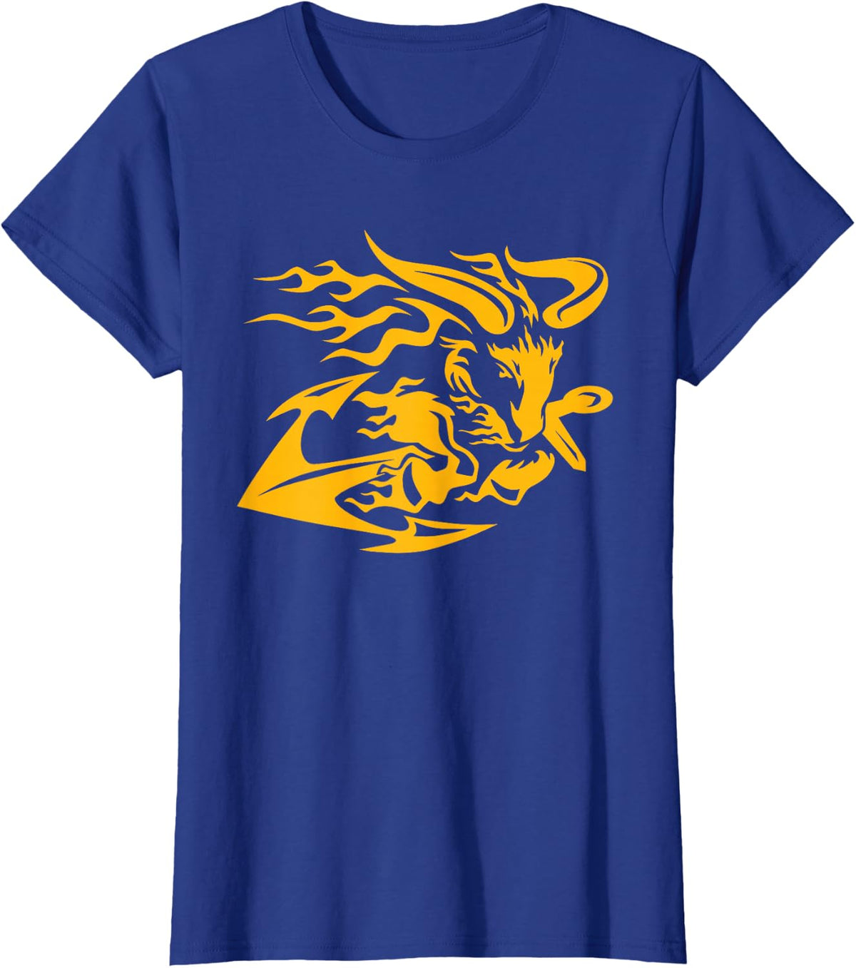 Goat with Anchor Design T-Shirt - Royal Blue