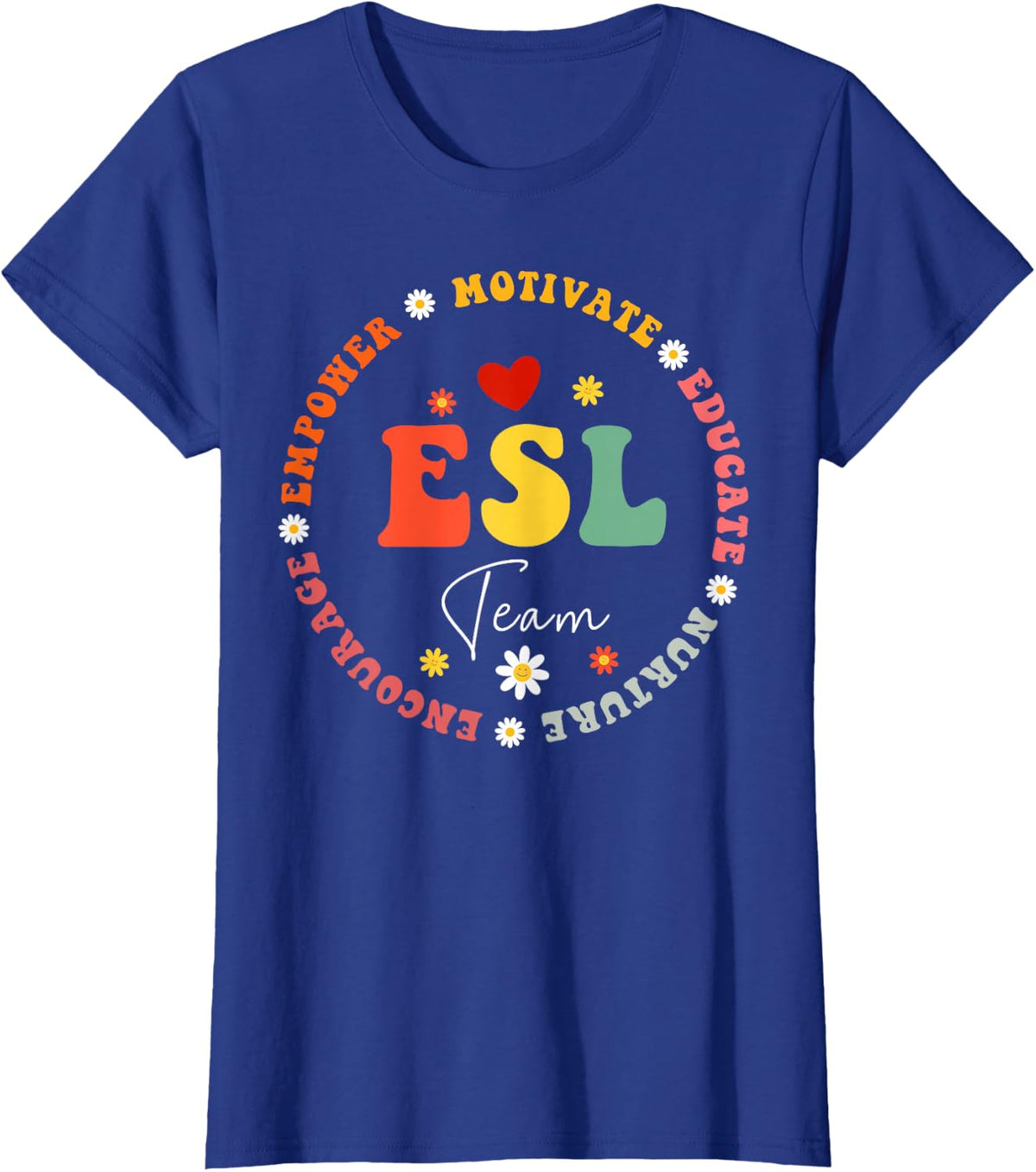 ESL Team Teacher English As A Second Language Squad Linguist T-Shirt - Royal Blue